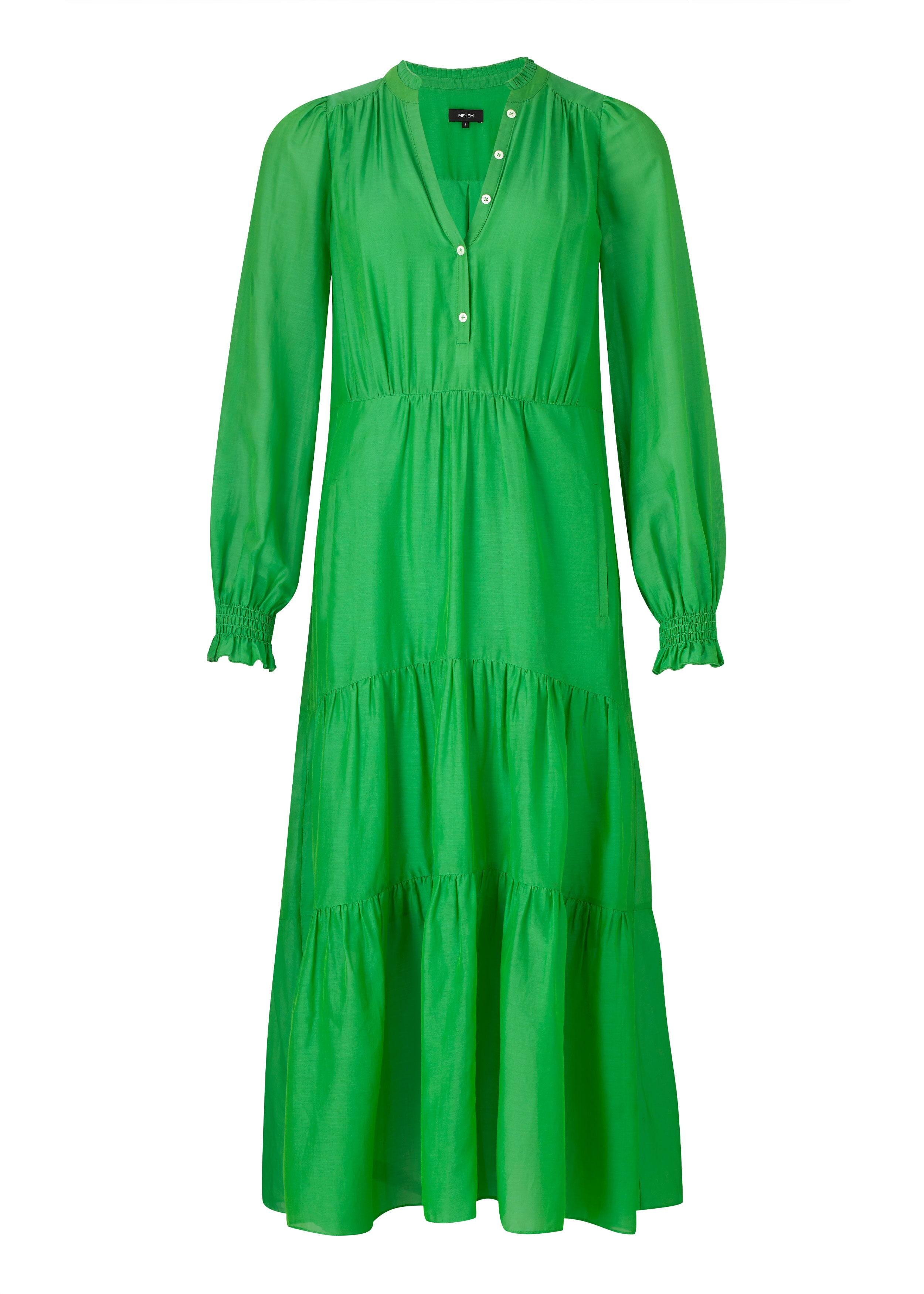 Silk Cotton Boho Maxi Dress + Belt Island Green