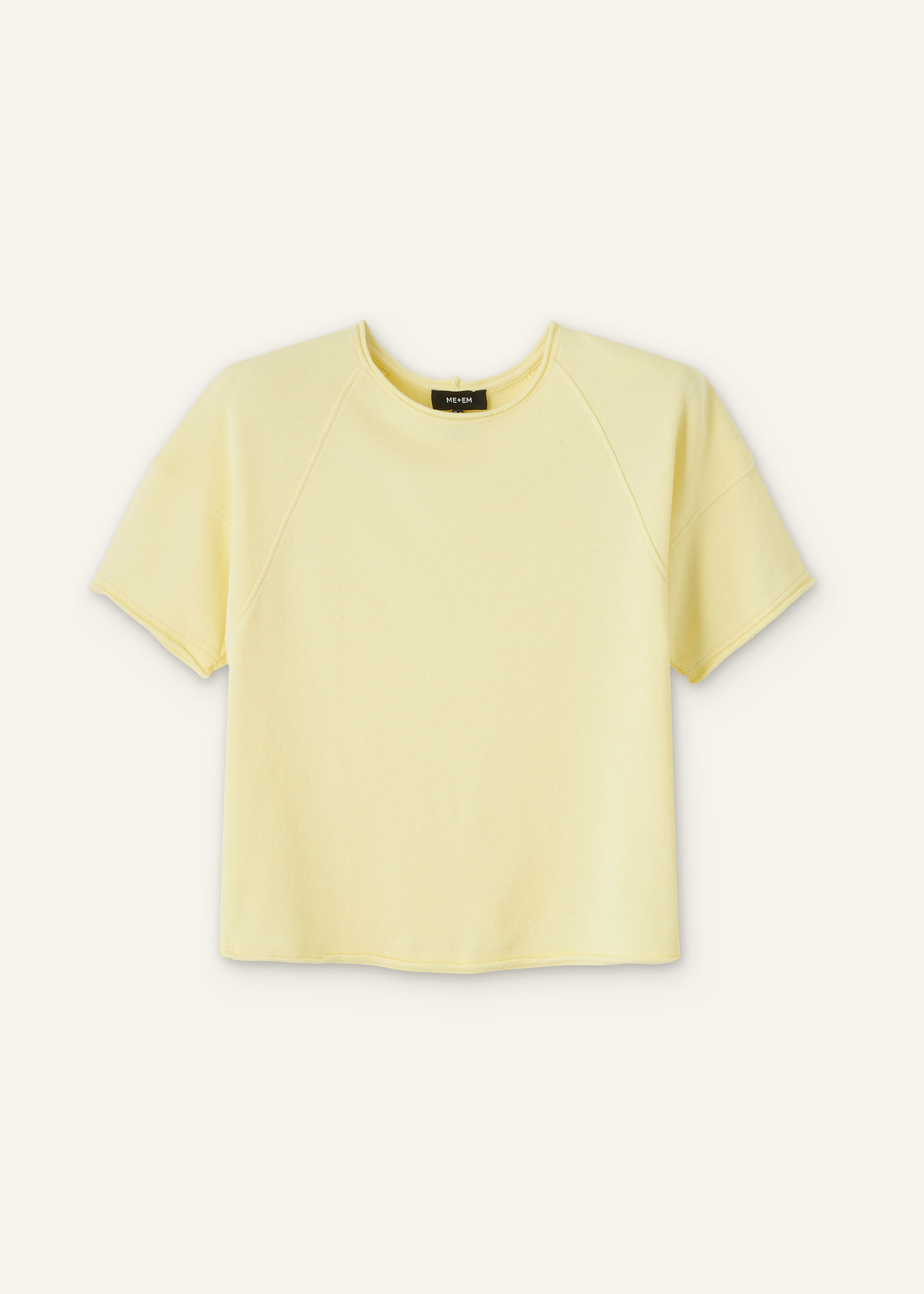 Cotton Short Sleeve Sweatshirt Top Fresh Lemon