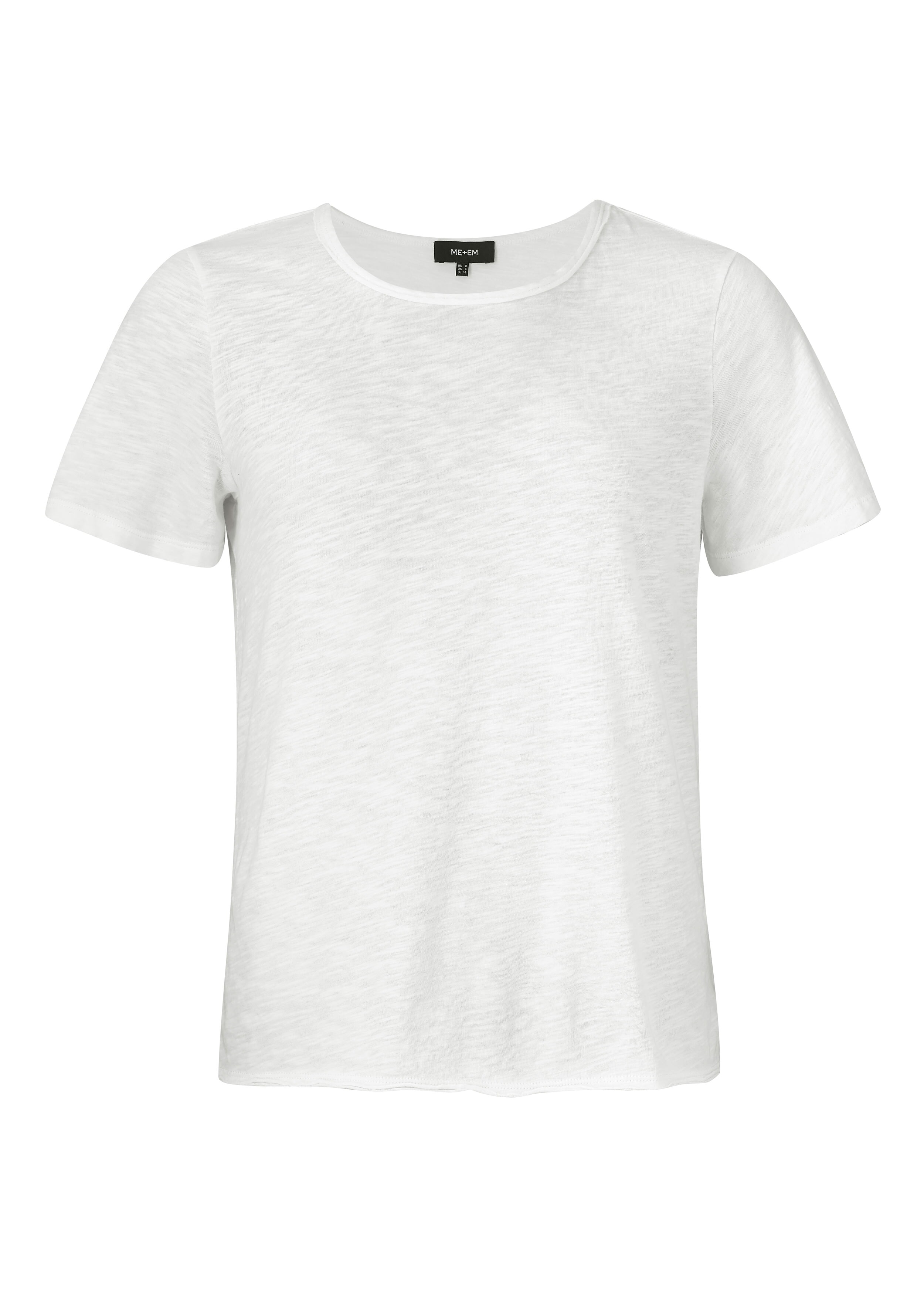 Cotton Fluted Sleeve Crew Neck Tee Soft White