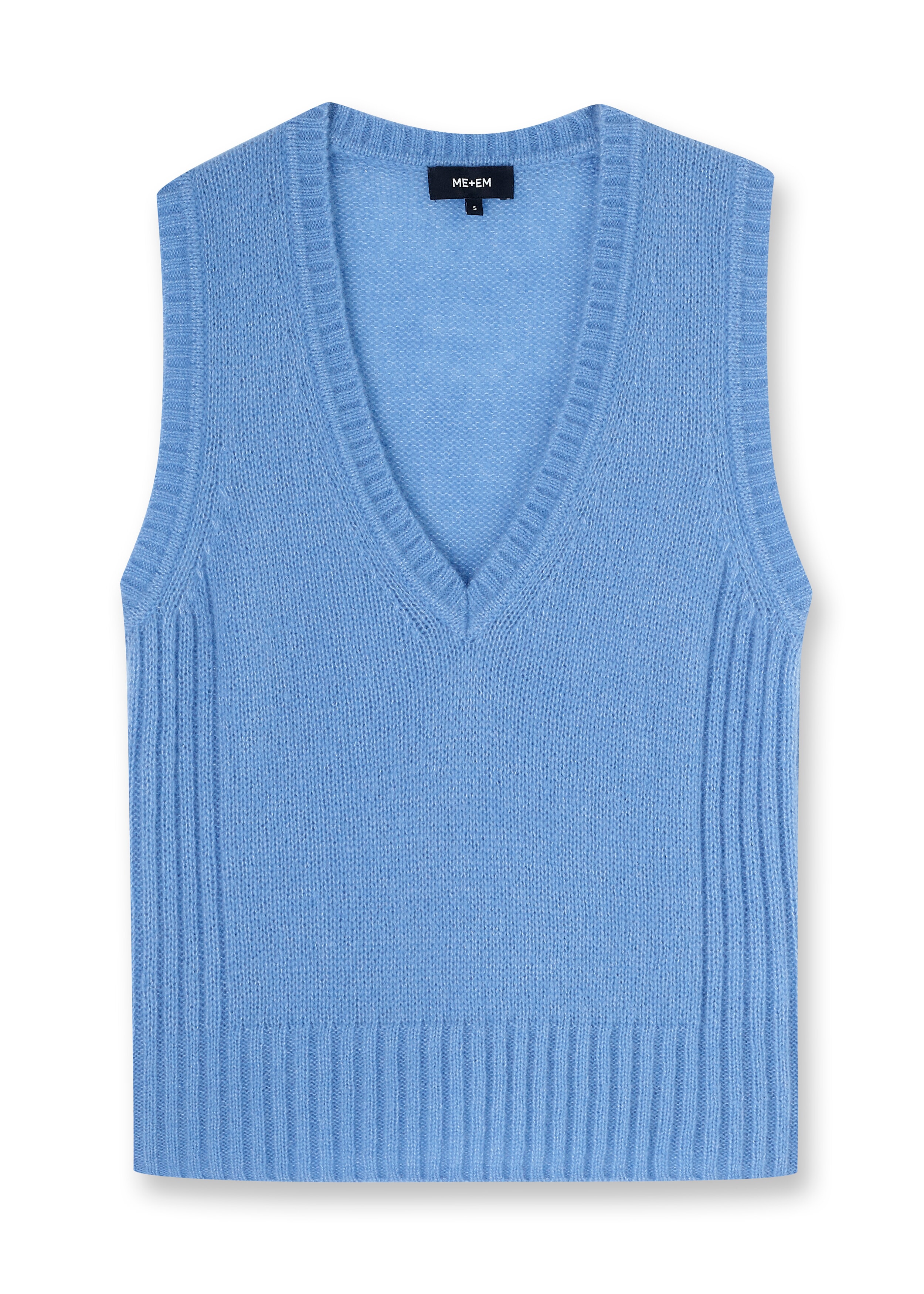 Cashmere Silk Lofty V-Neck Vest Cornflower Blue