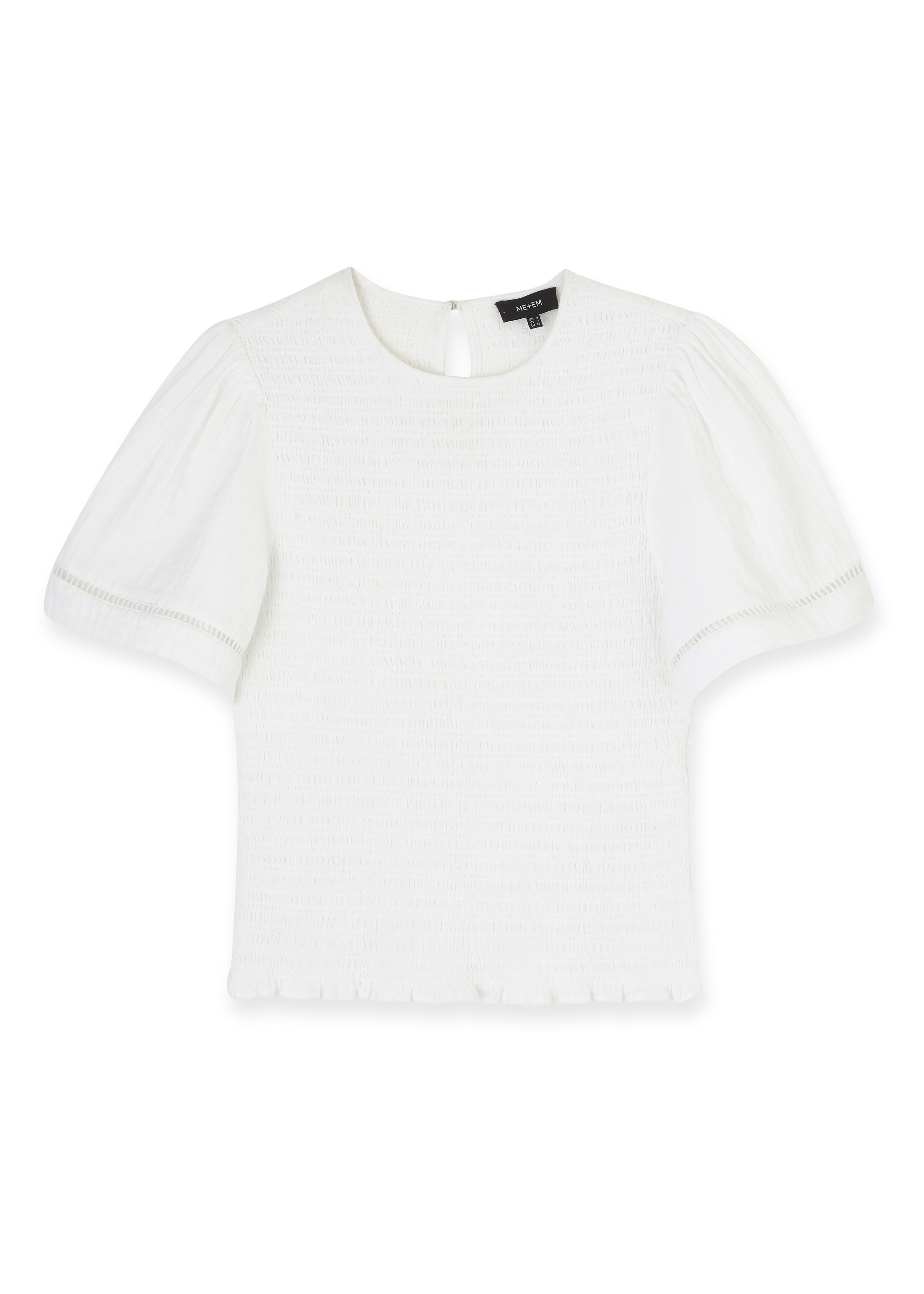 Shirred Cheesecloth T-Shirt Soft White