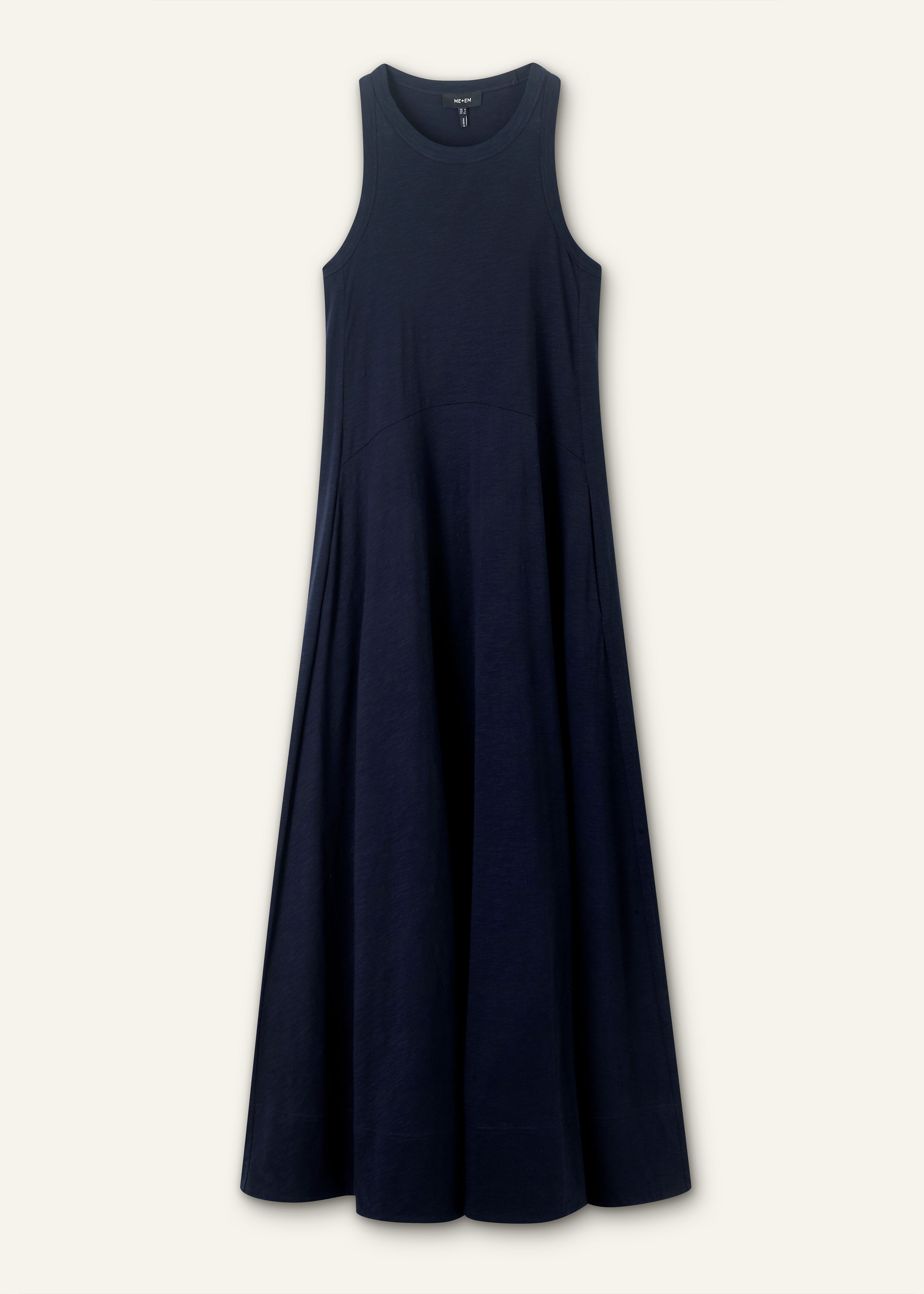 Slub Jersey Halterneck Maxi Dress Navy