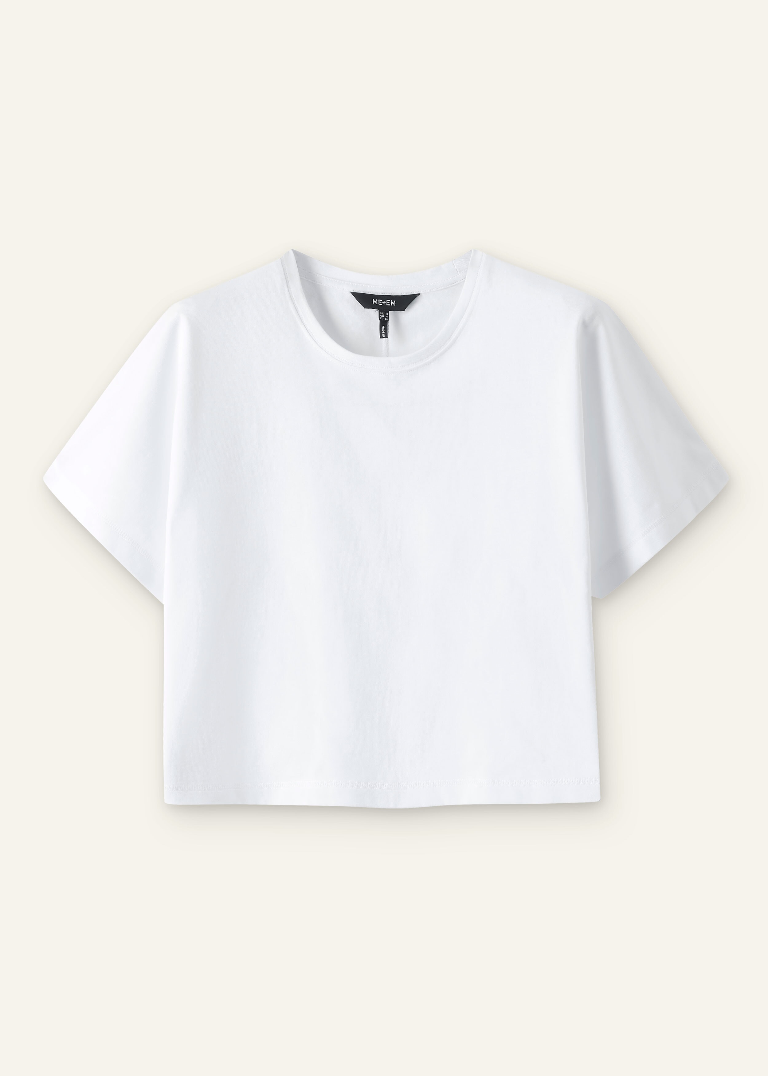 Cotton Oversized Crop Tee Bright White