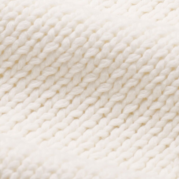 Chunky Cotton Curved Hem Sweater Fresh White