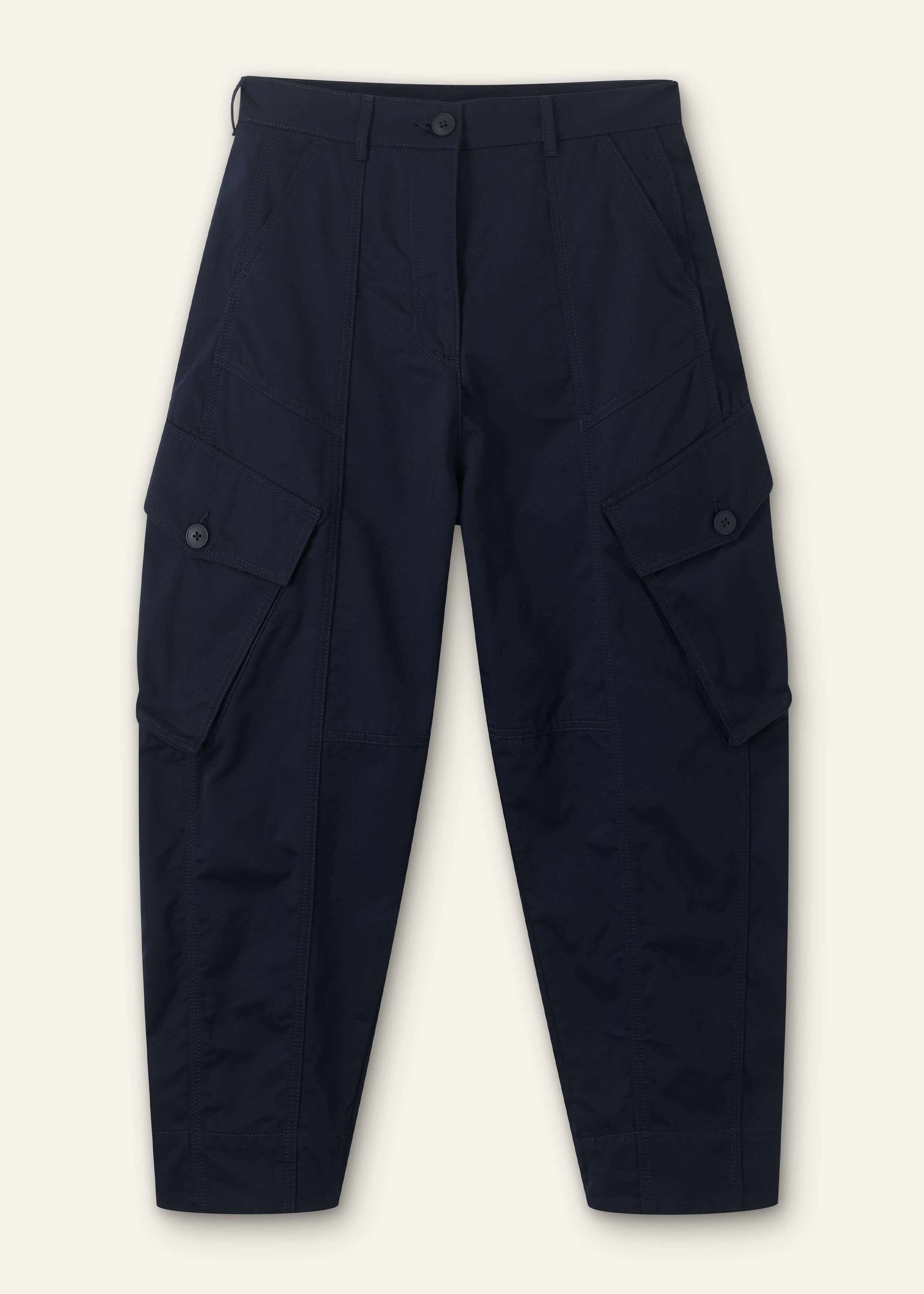 Cotton Engineered-Leg Pant Navy