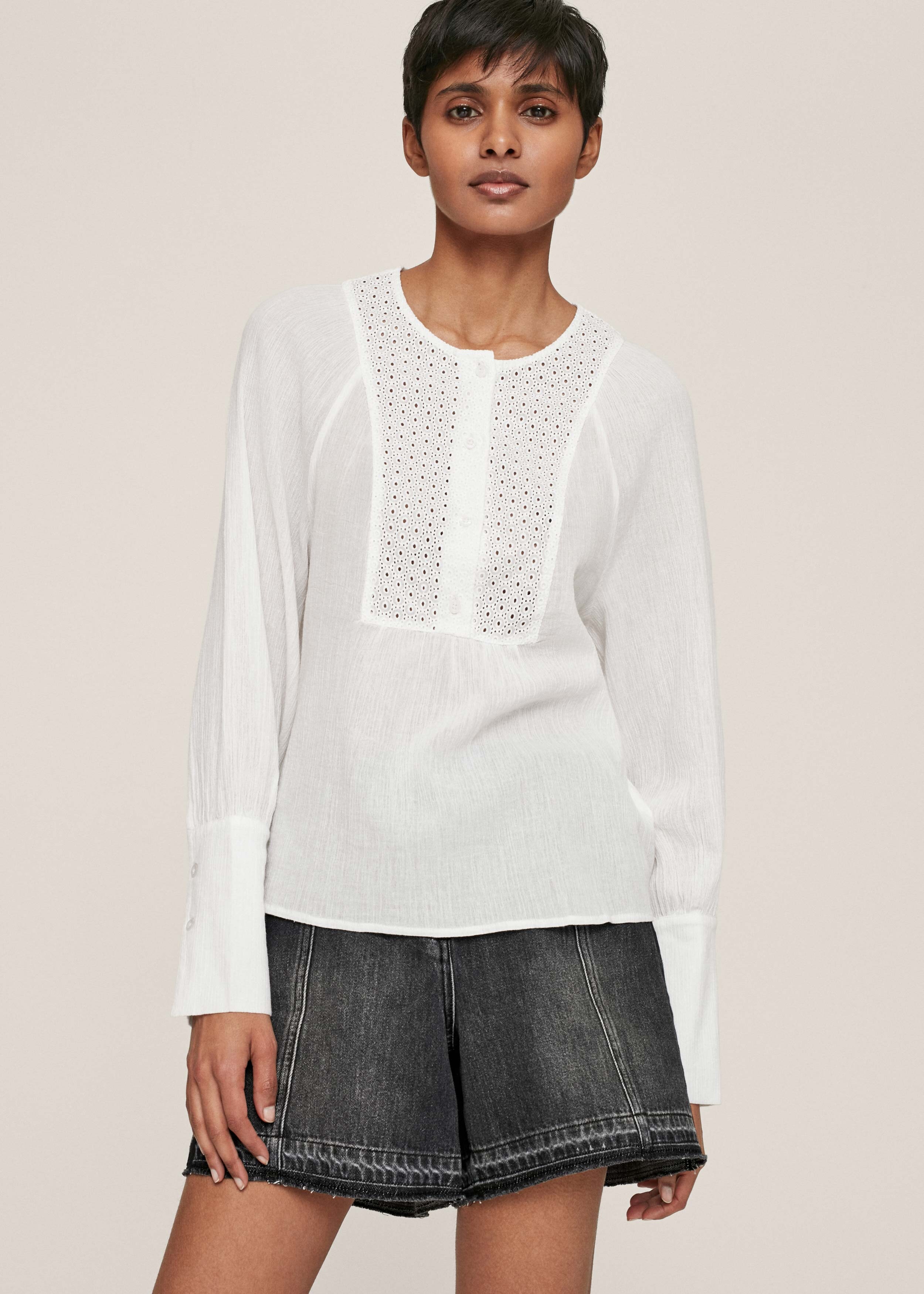 Broderie Anglaise Summer Blouse Soft White