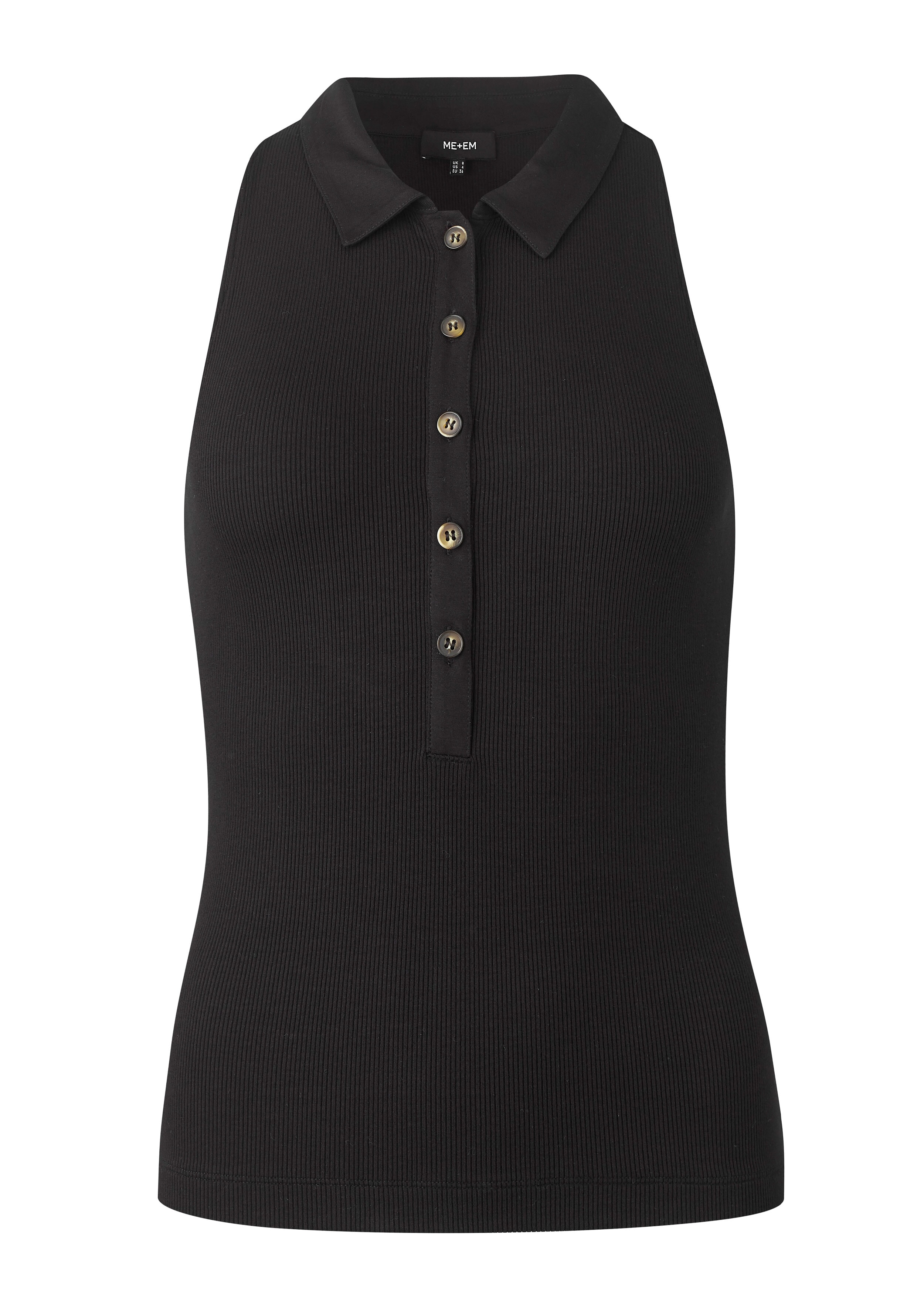 Halterneck Polo Top Black