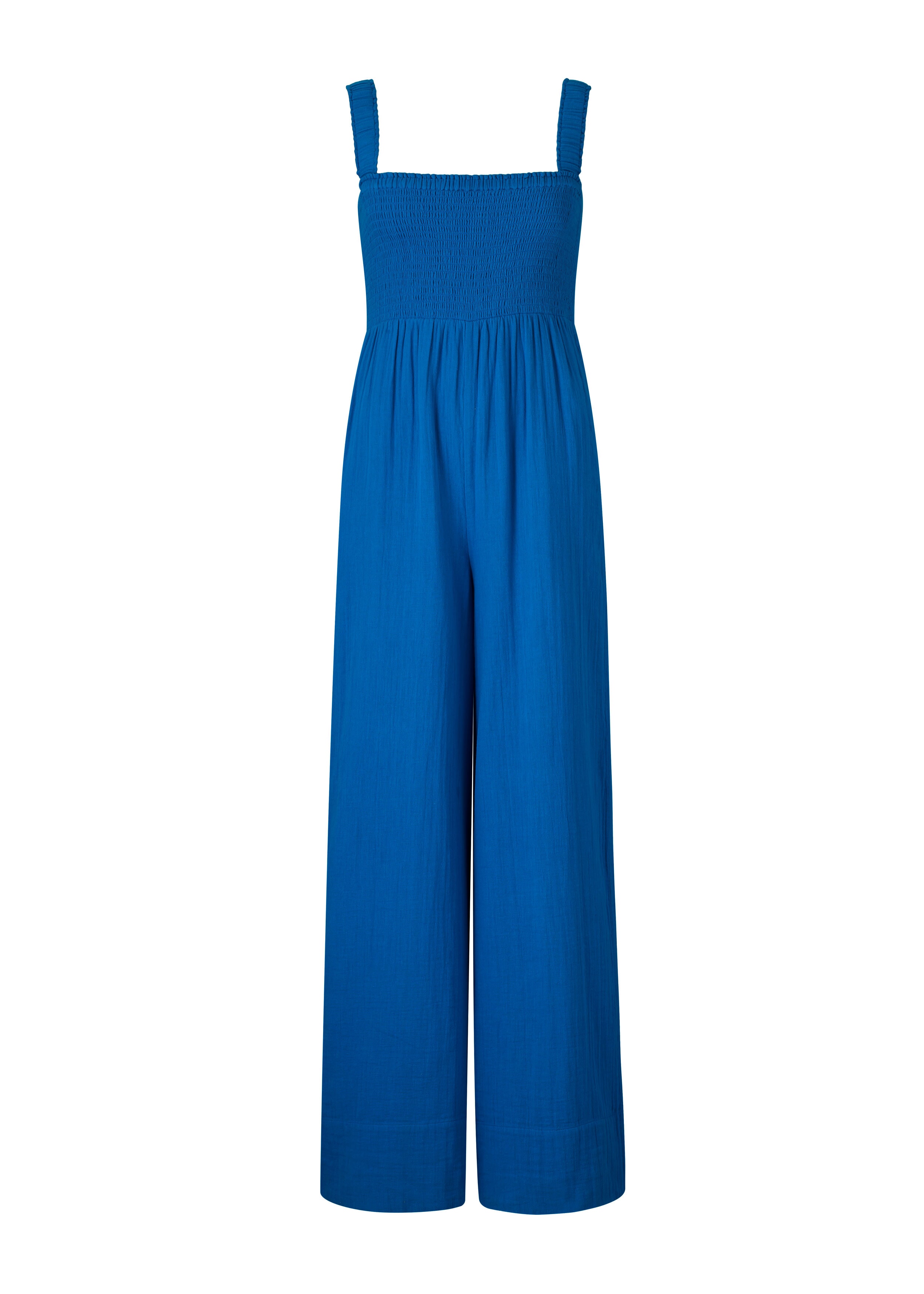 Cheesecloth Wide-Leg Palazzo Jumpsuit Lapis Blue