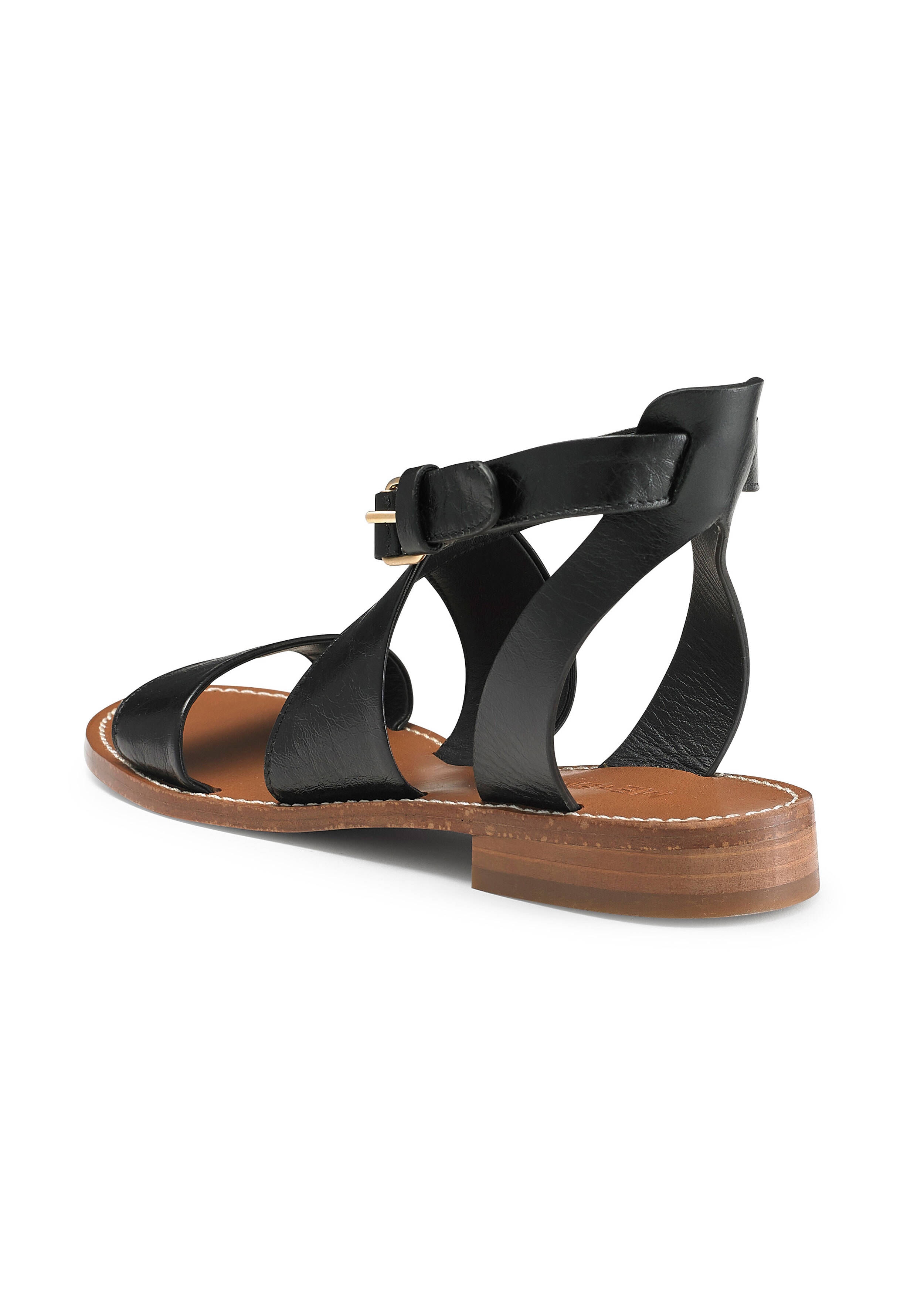 Ankle Strap Crossover Sandal Black/Tan