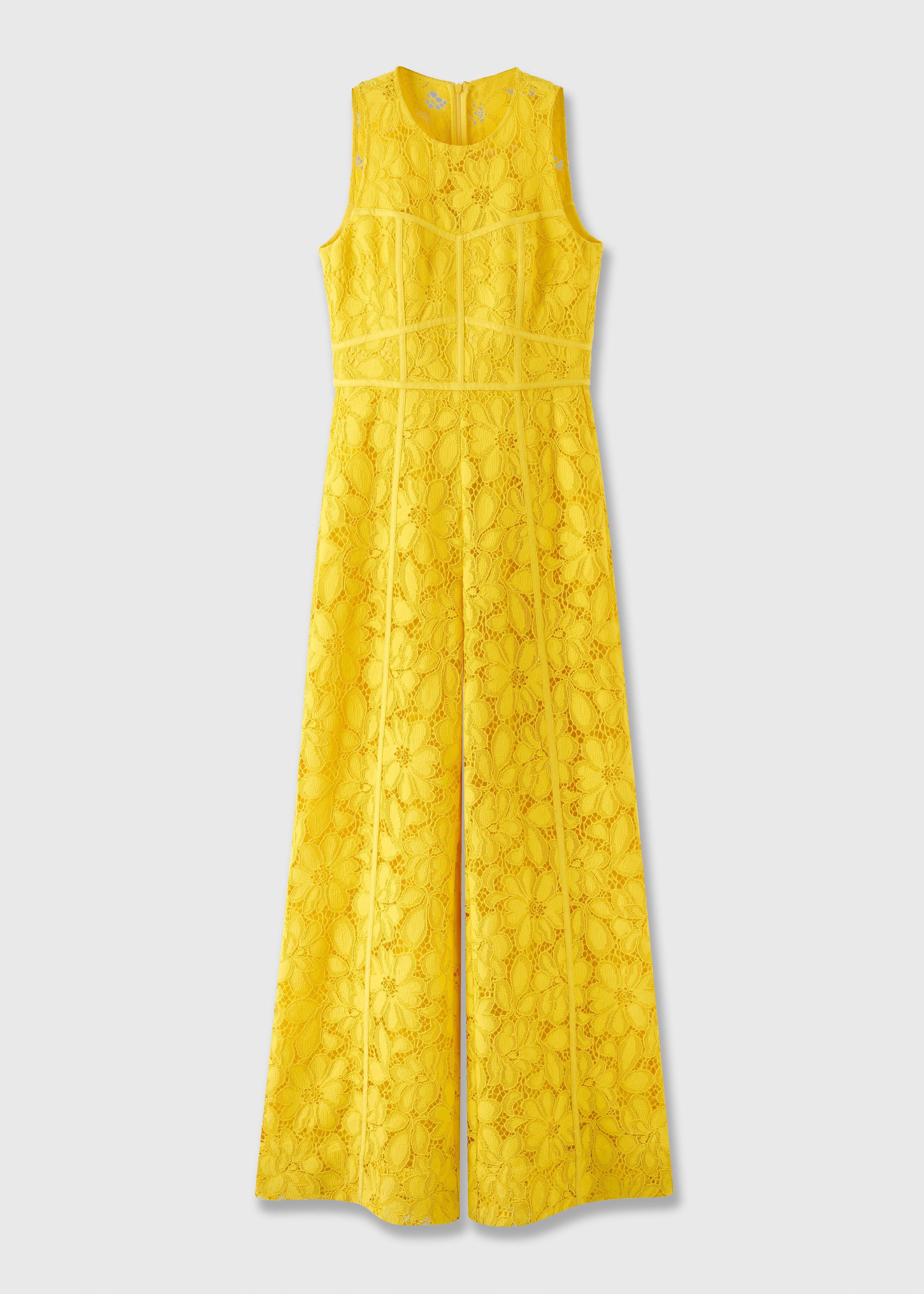 Statement Guipure Lace Jumpsuit Sun Yellow