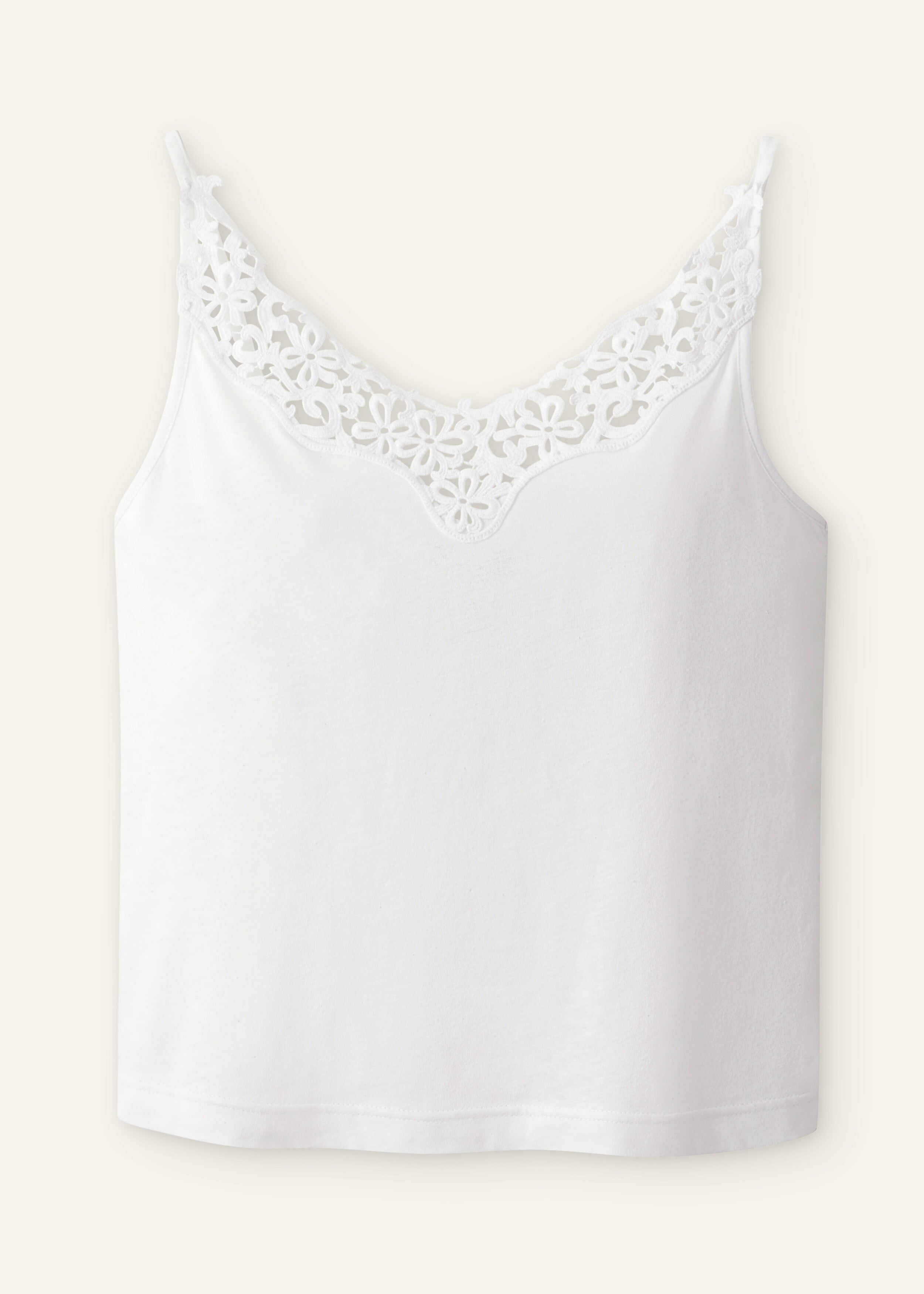 Shop Me+em Linen Lace Layering Cami In Soft White
