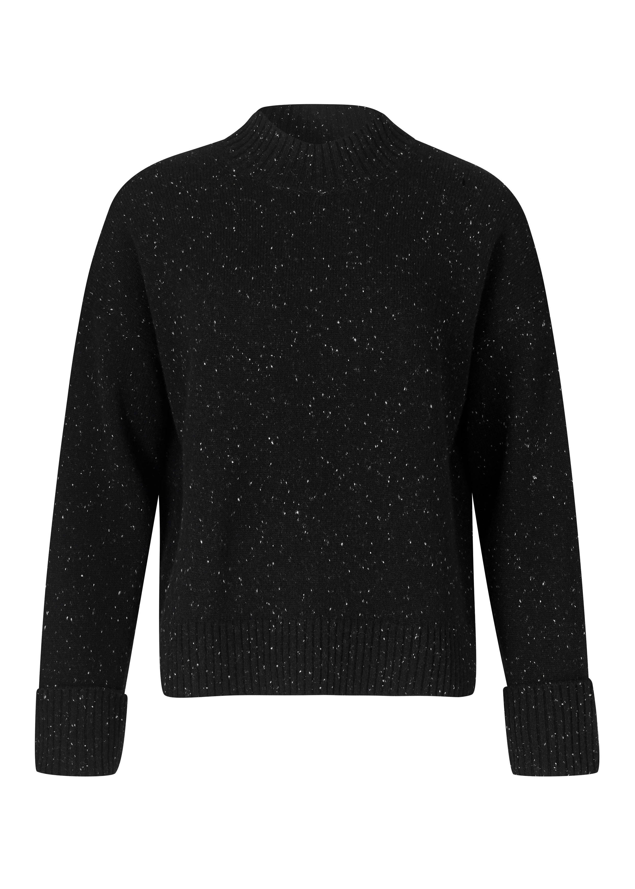 Cashmere Speckle Relaxed Box Jumper Black/Cream Speckle