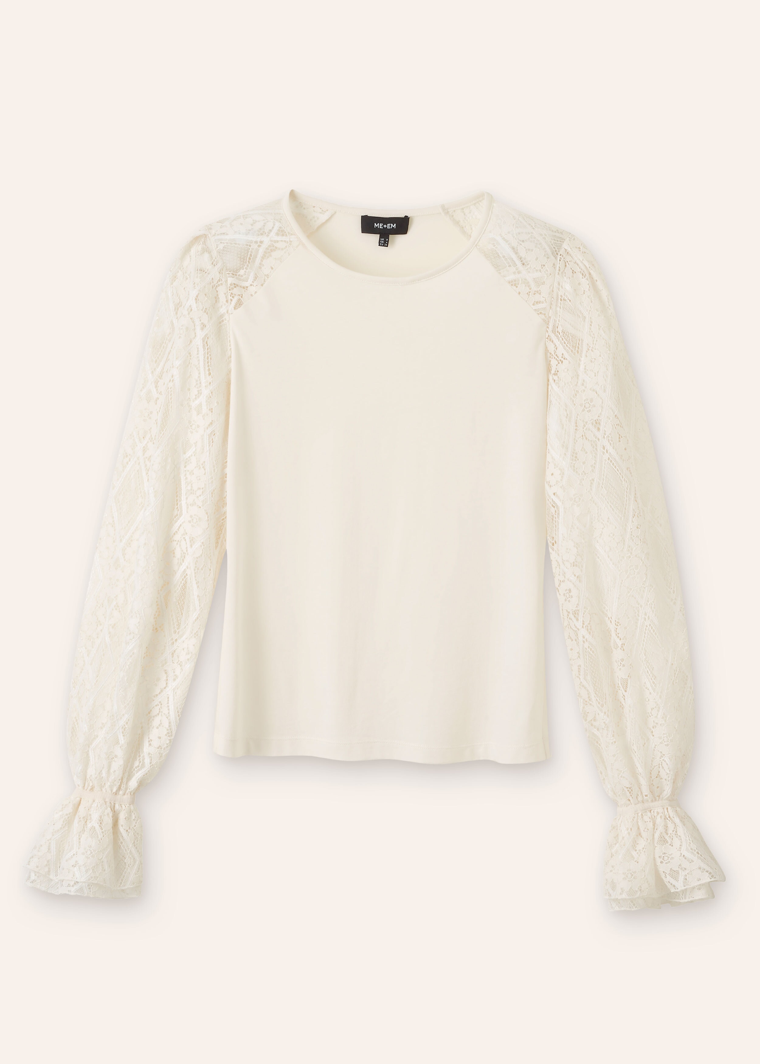 Antique Lace Sleeve Layering Top Cream/Soft White