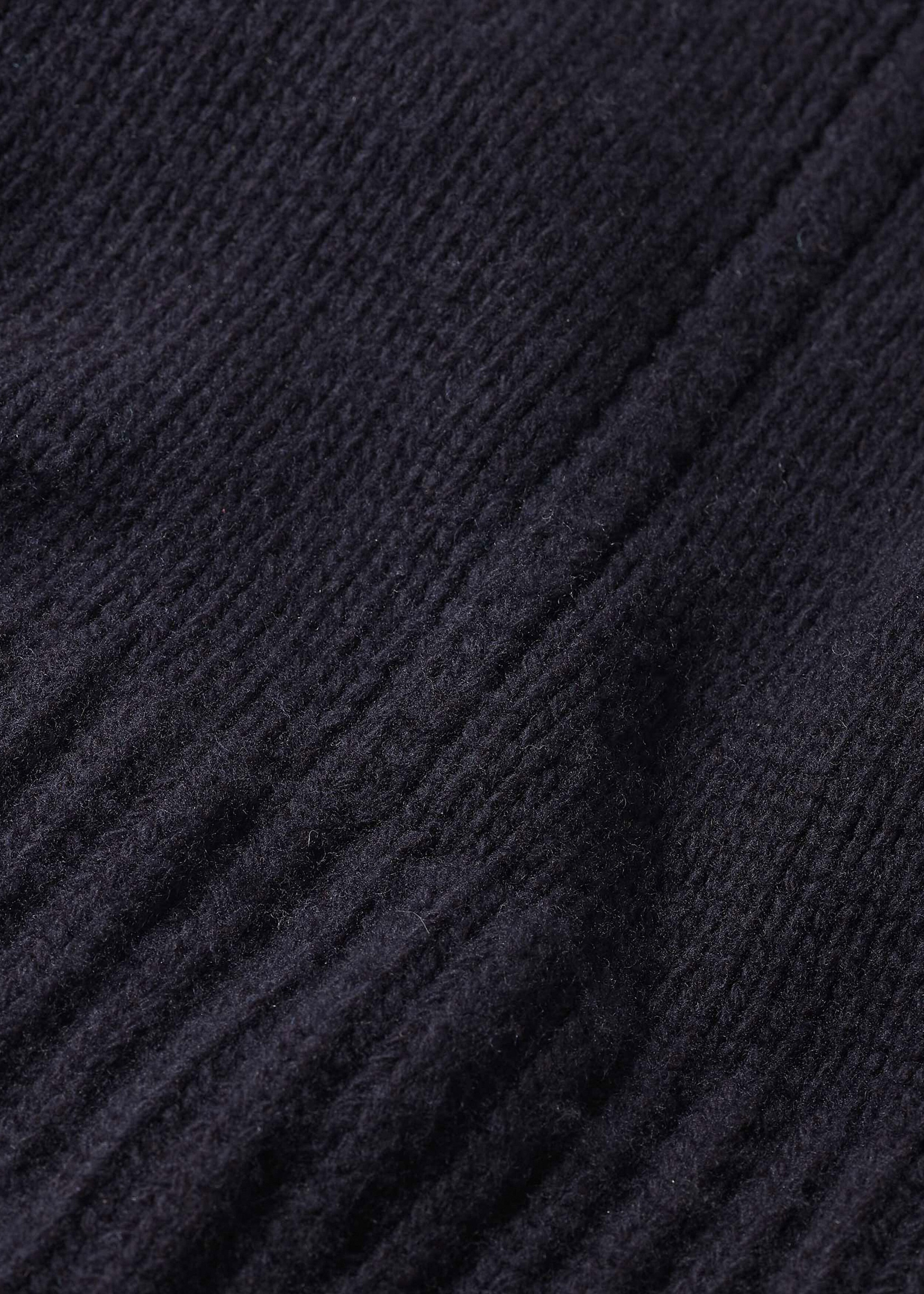 Wool Cashmere Statement Cuff Jumper Navy