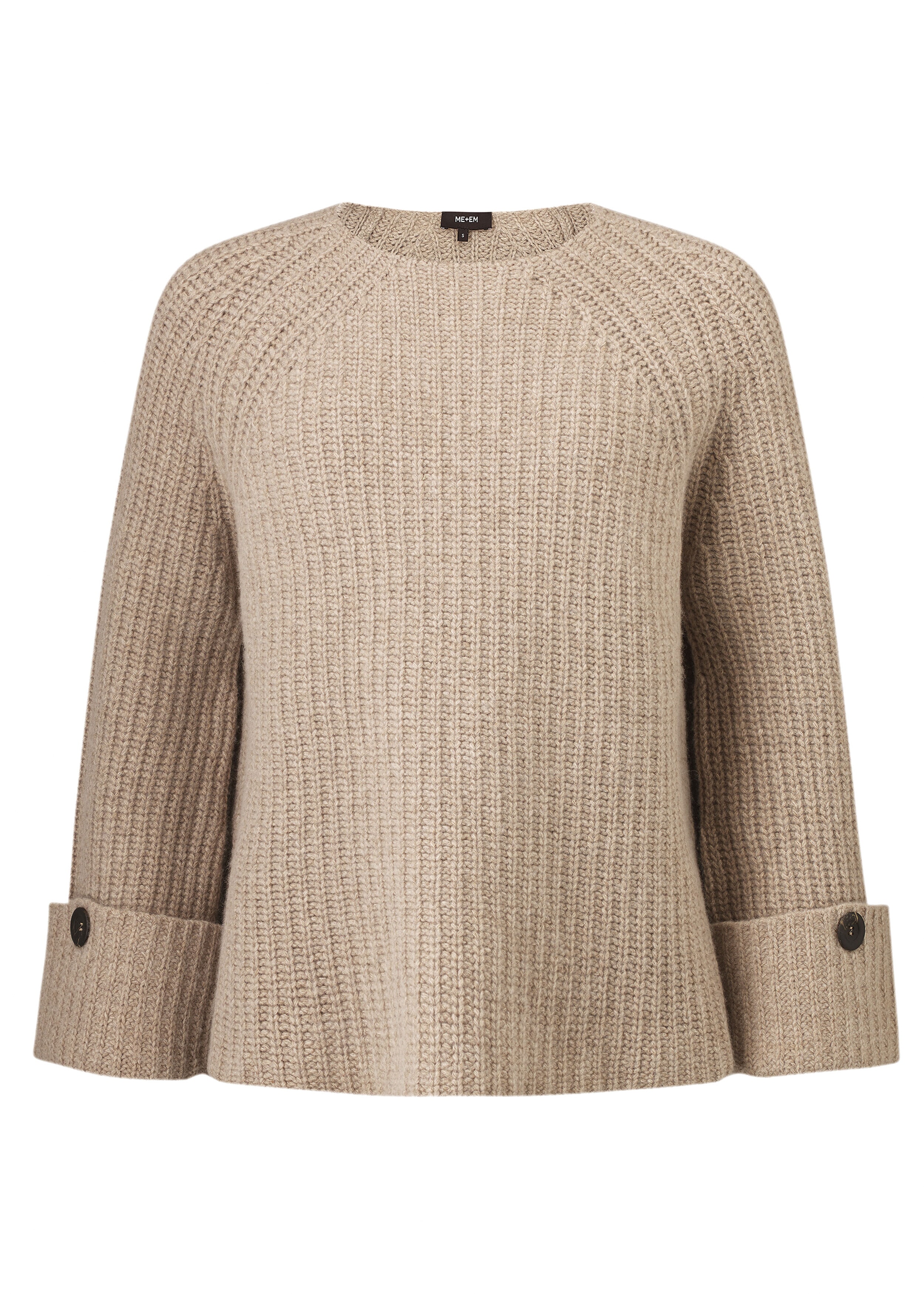 Wool Cashmere Swing Jumper + Snood Latte