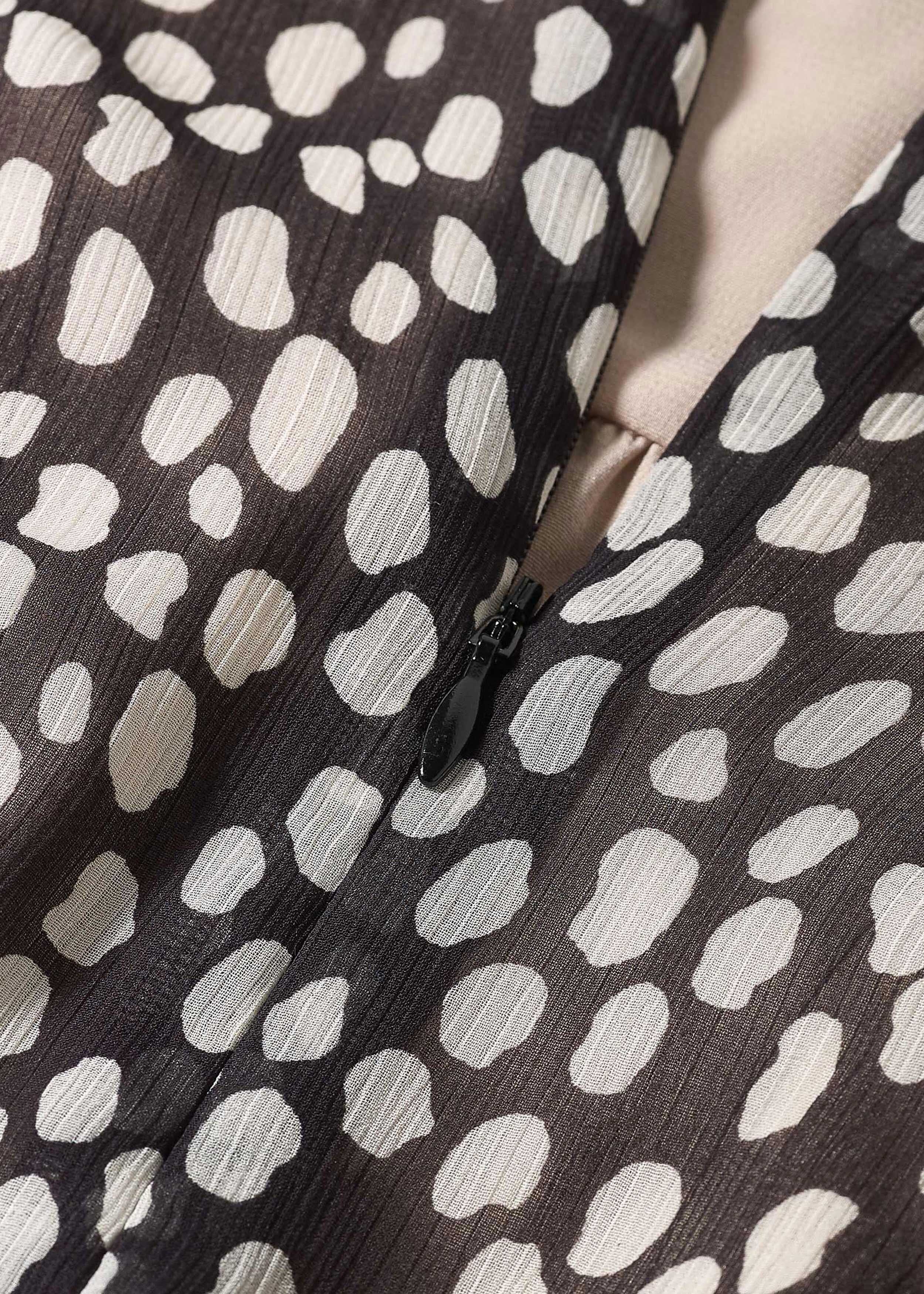Large Dot Feminine Blouse + Tie Black/White