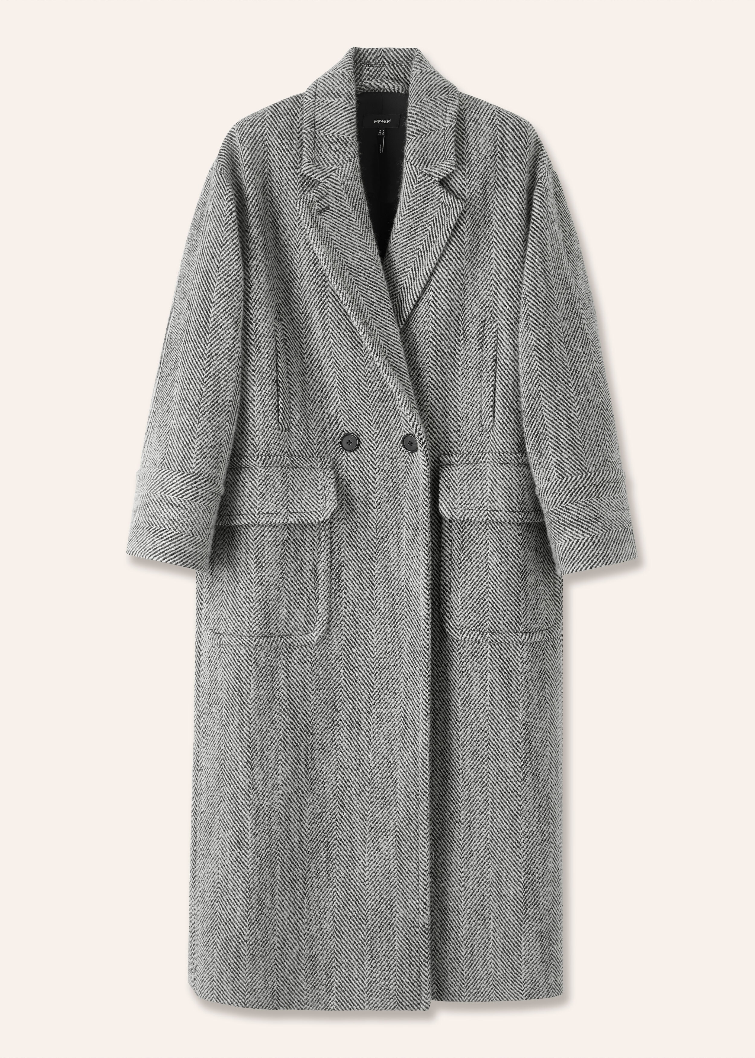 Herringbone Town-To-Country Coat Black/White