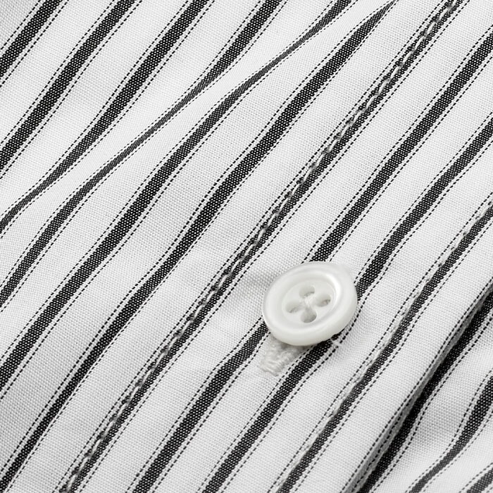 Stripe Boxy Crop Shirt Black/Soft White