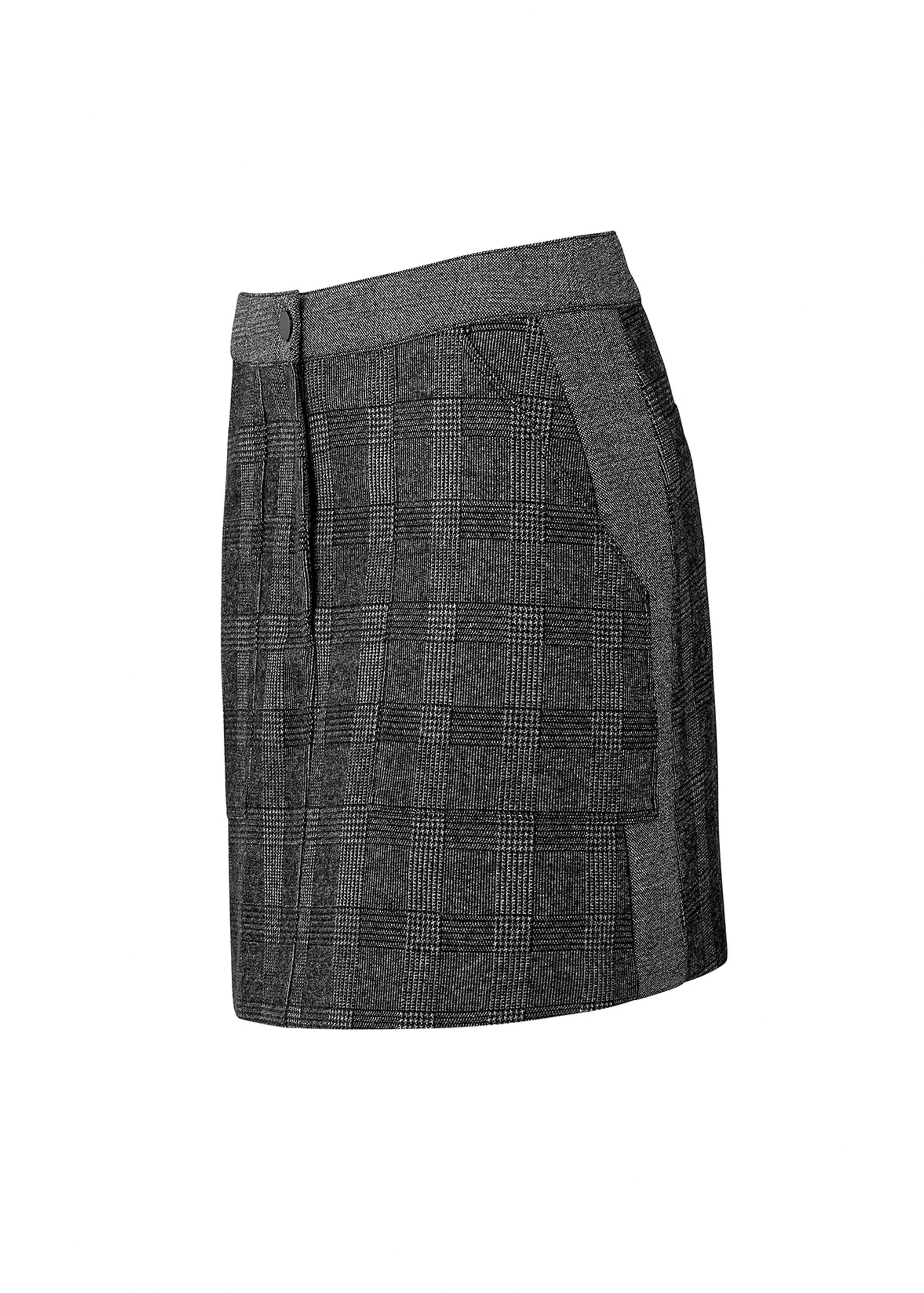 Check Mini Skirt Charcoal