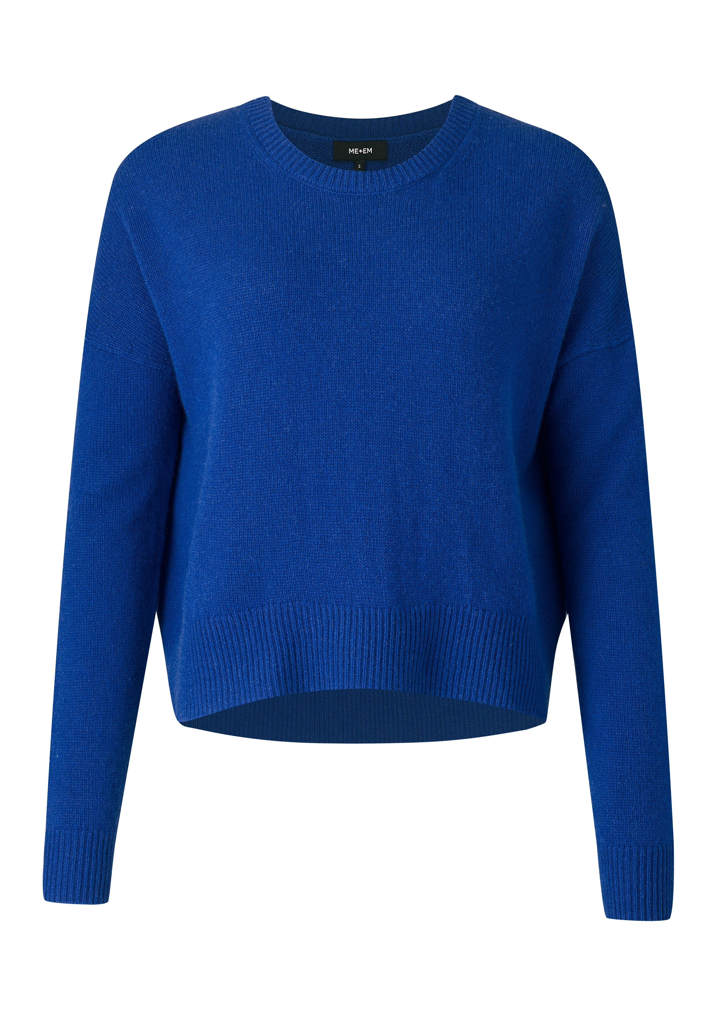 Lofty Cashmere Curved Hem Sweater Intense Blue