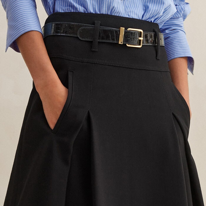Perfect Workwear Midi A-Line Skirt Black