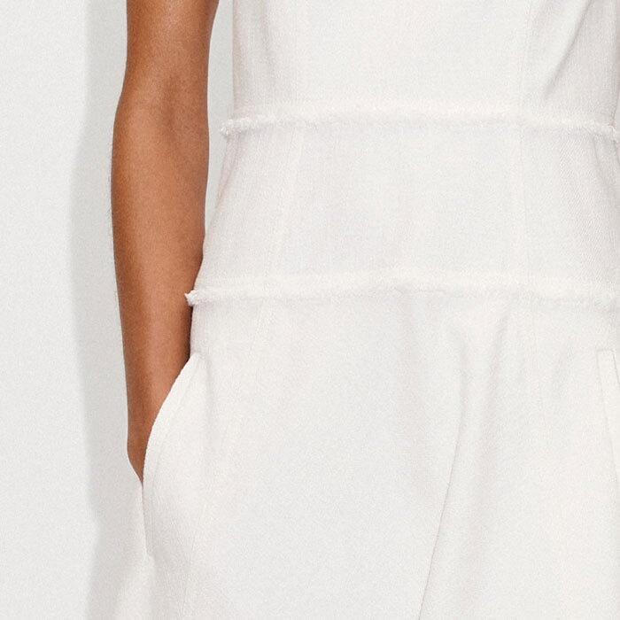 Textured Cap Sleeve Midi Dress Soft White