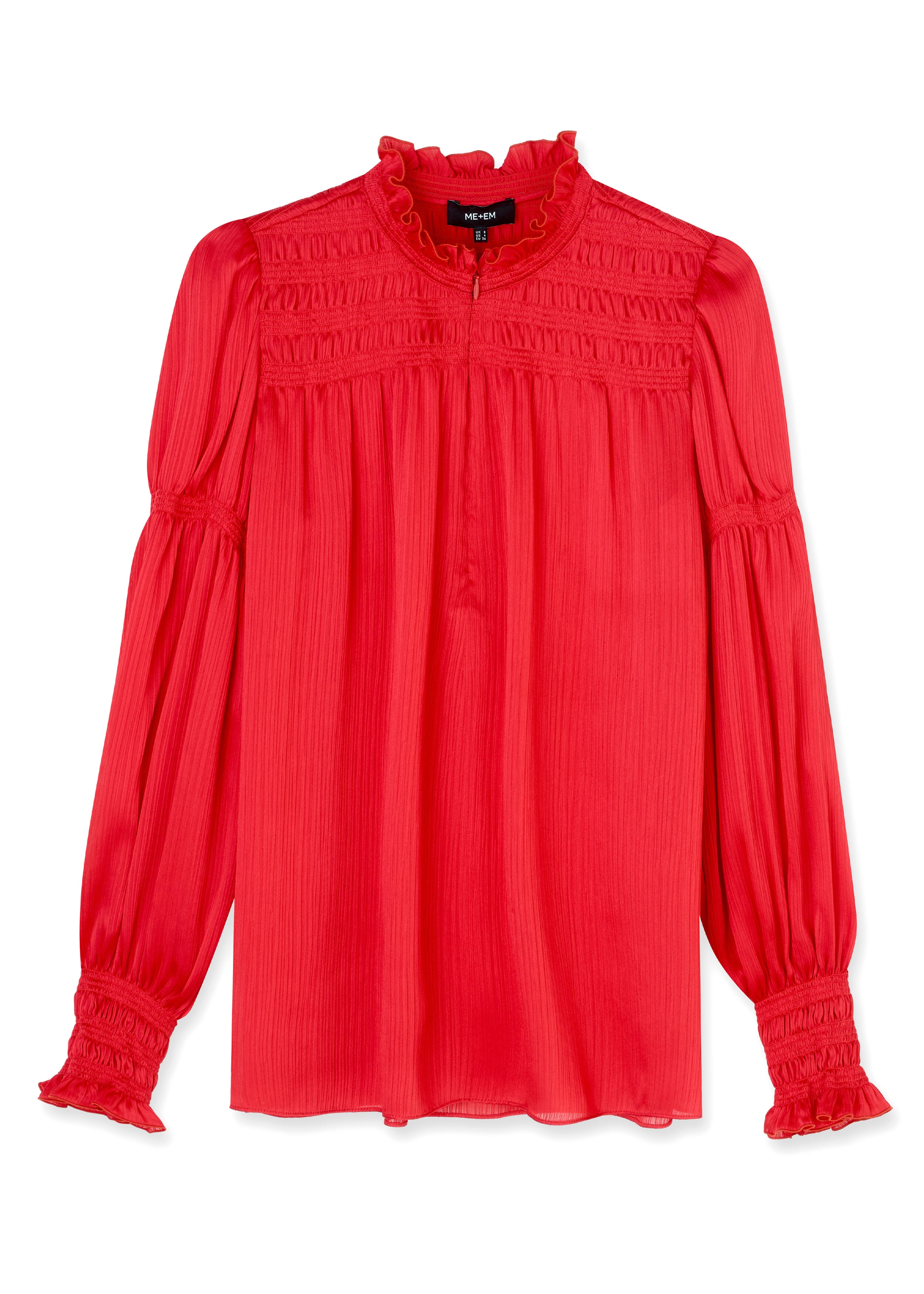 Smock Detail Swing Blouse Red