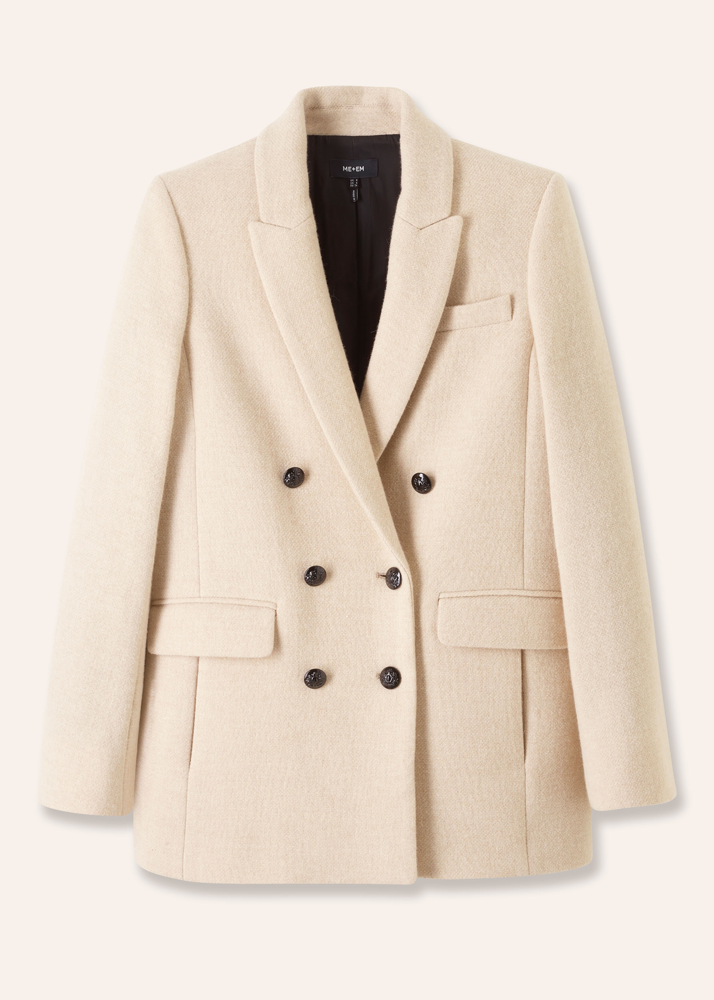 Wool-Blend Blazer Coat