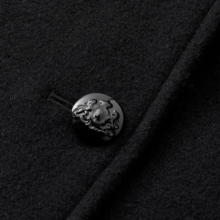 Italian Wool Sculptural Sleeve Cropped Jacket Black