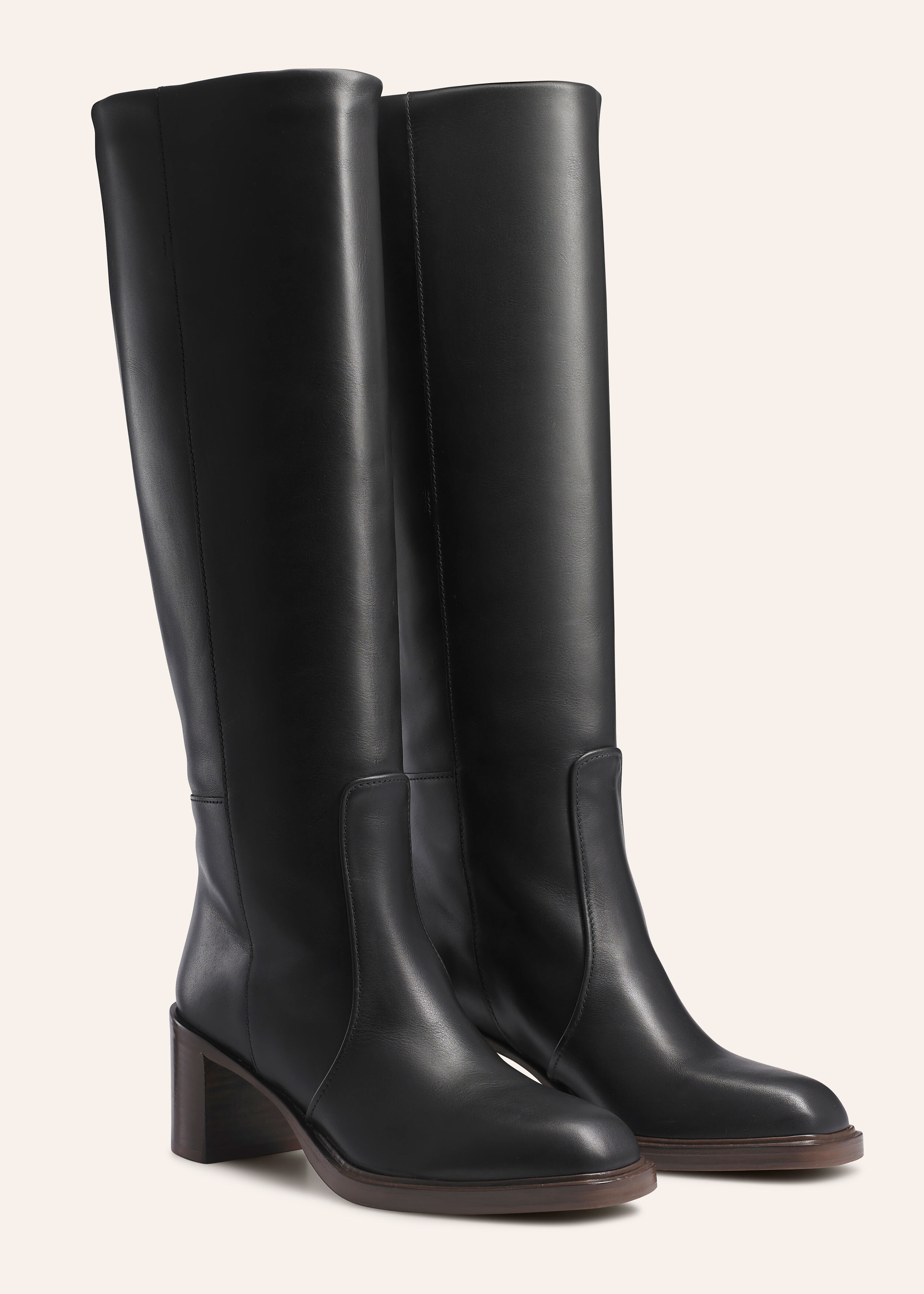 70s Knee High Boot Black