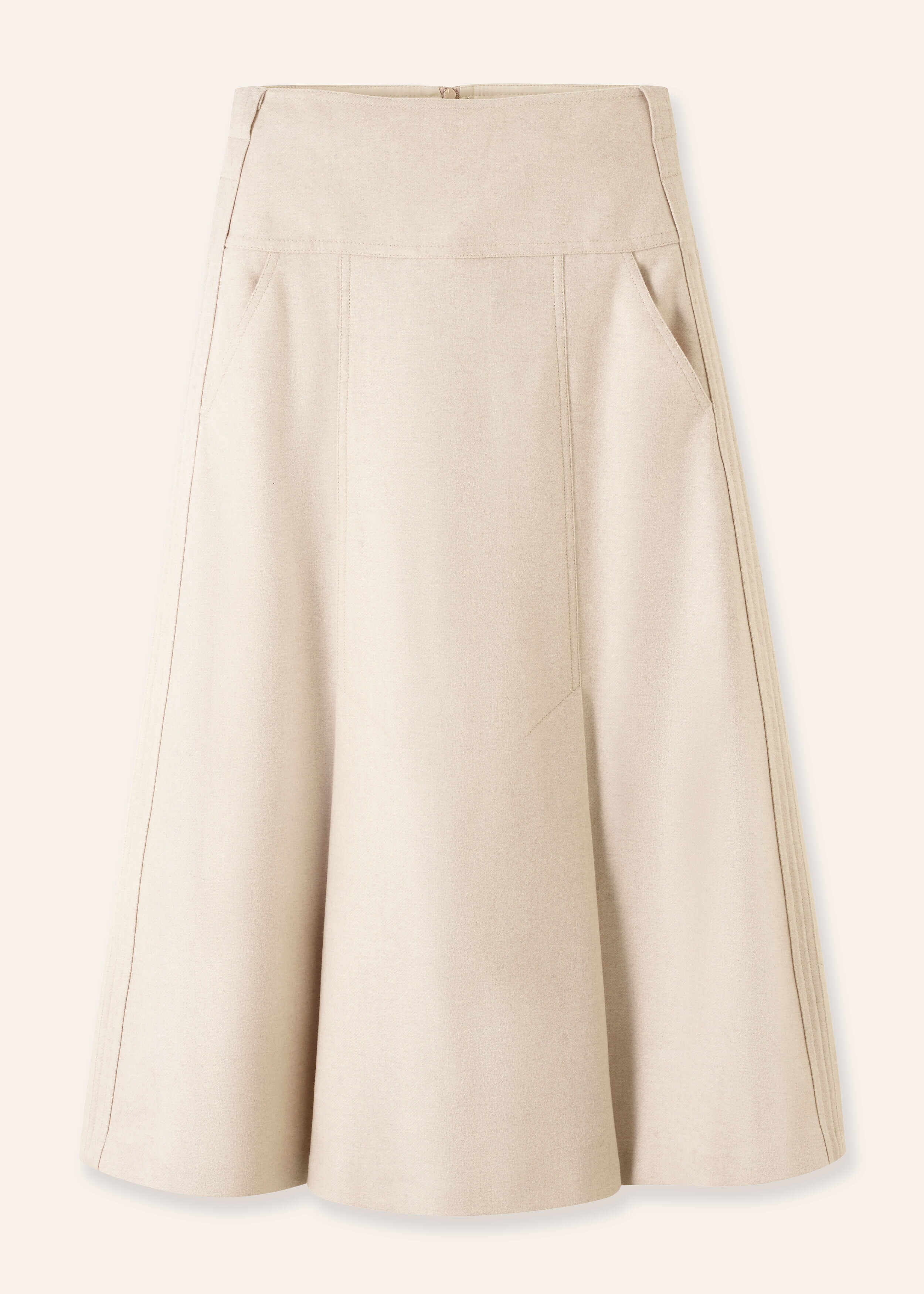 Luxe Flannel A-Line Skirt Cream