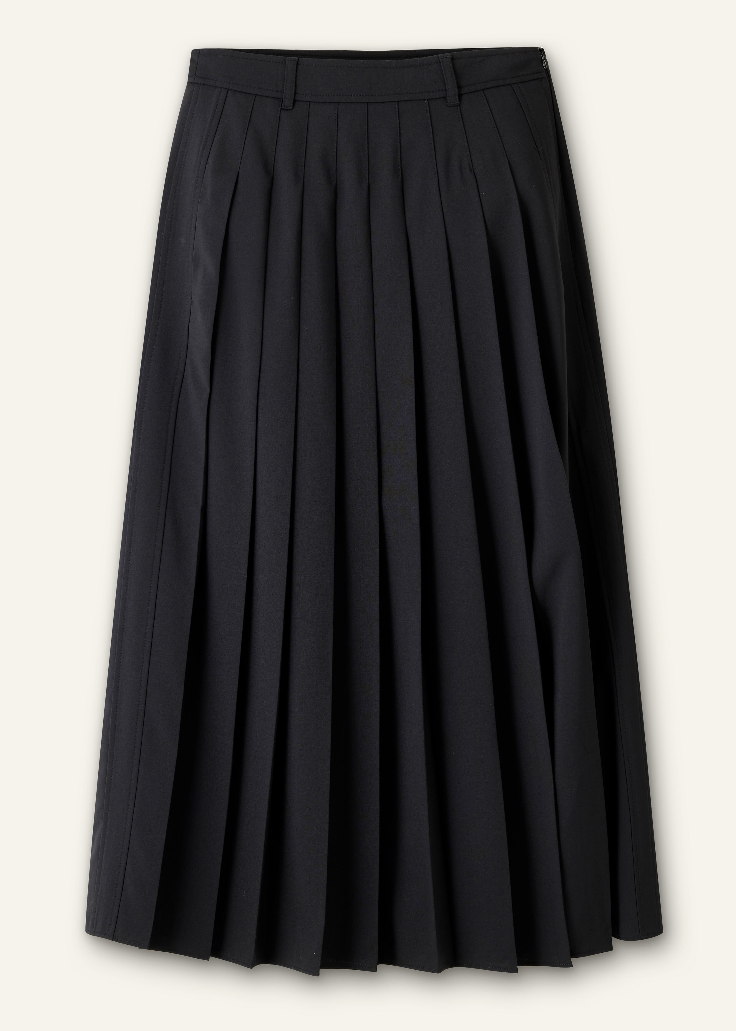 Wool Blend Pleated Skirt