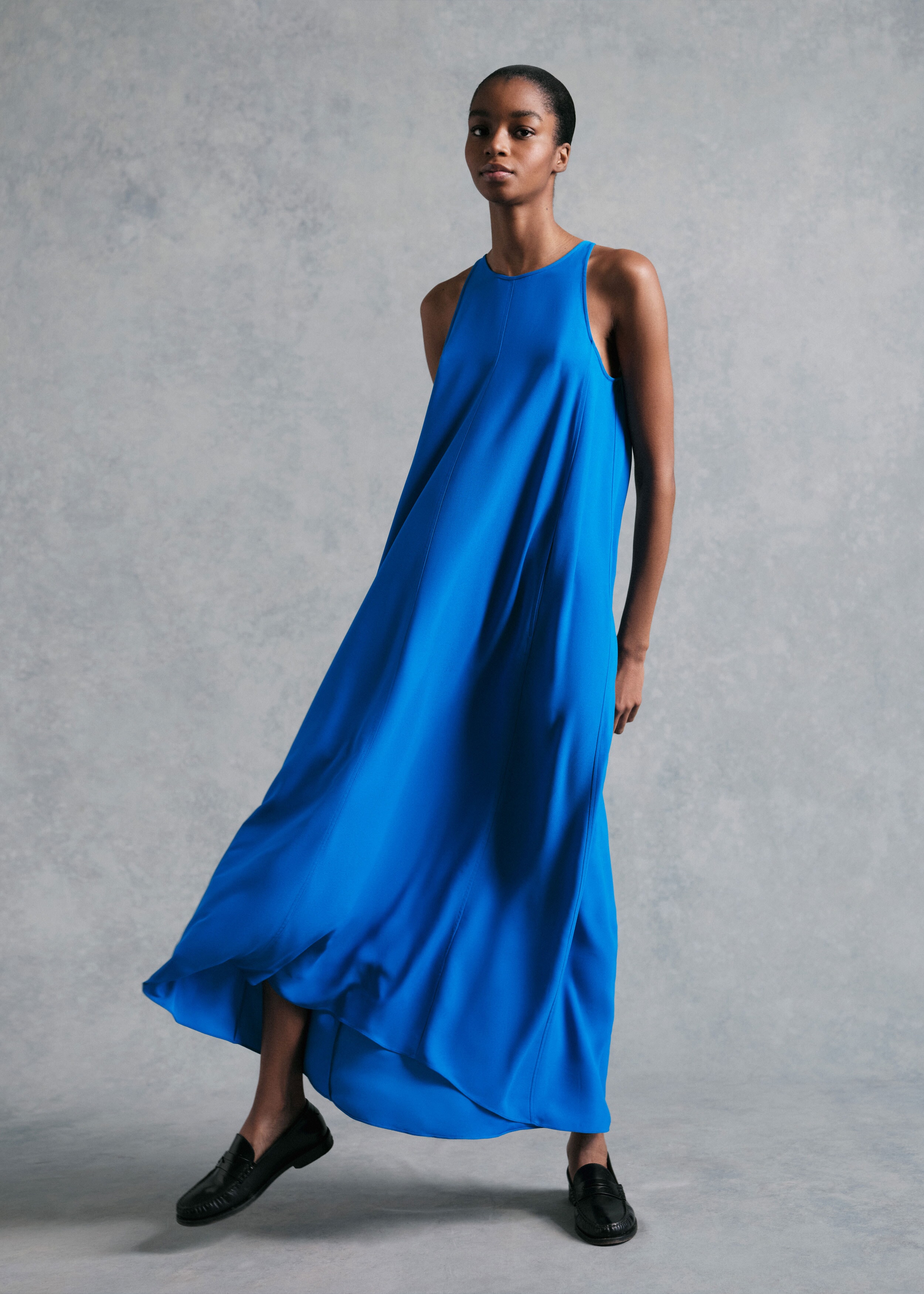 Summer Halterneck Dress + Belt Lapis Blue
