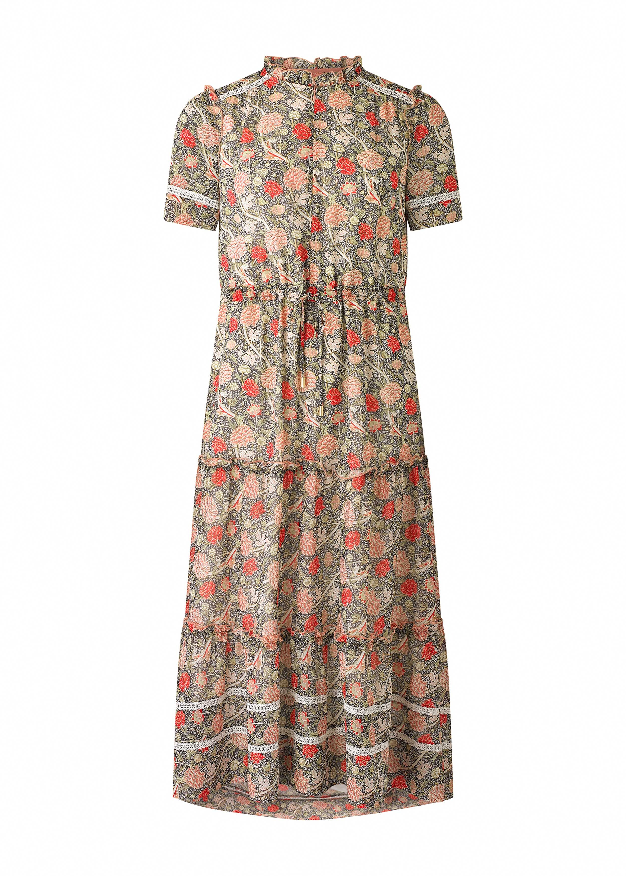William Morris Paisley Print Dress Peony/Beige