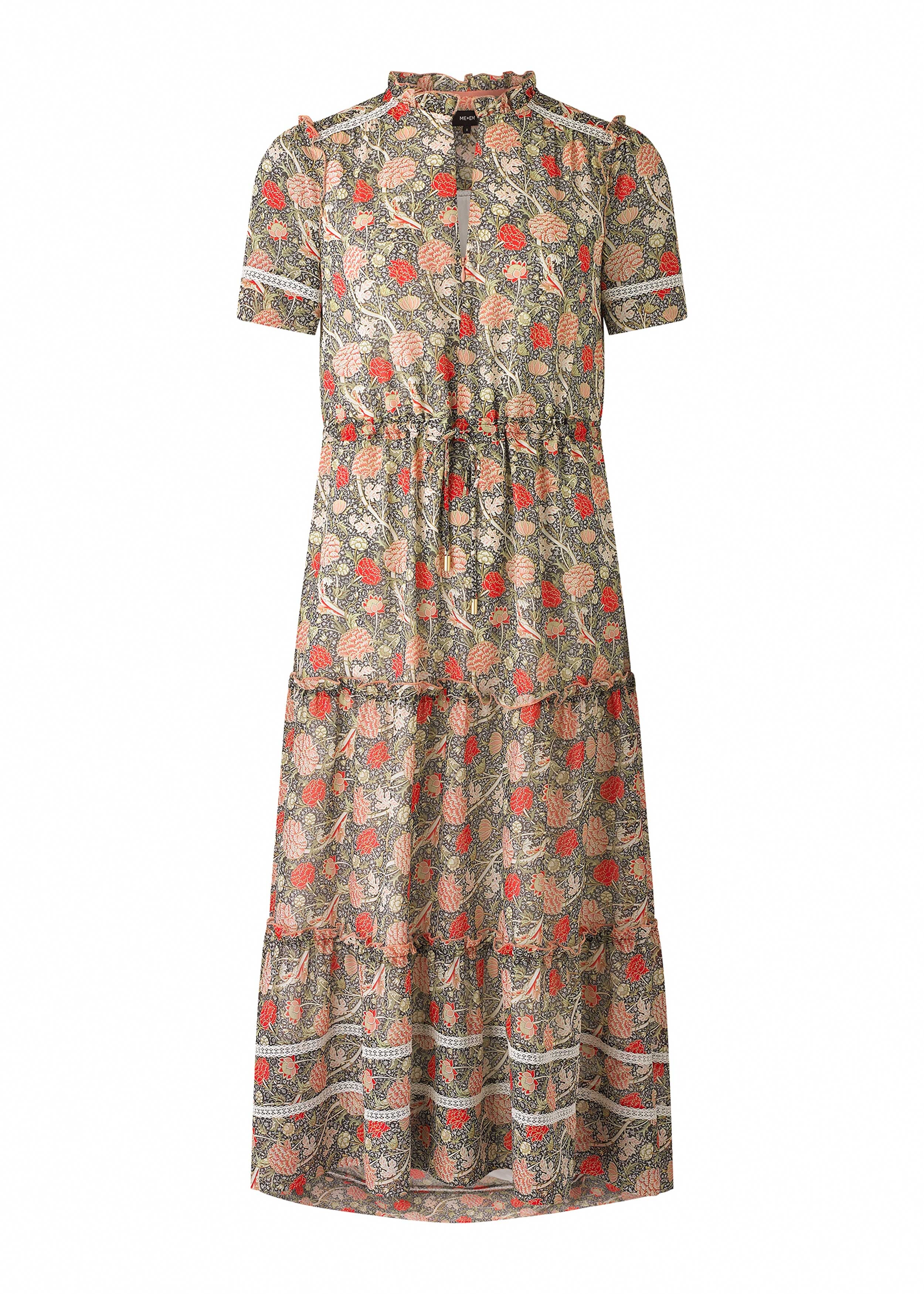 William Morris Paisley Print Dress Peony/Beige