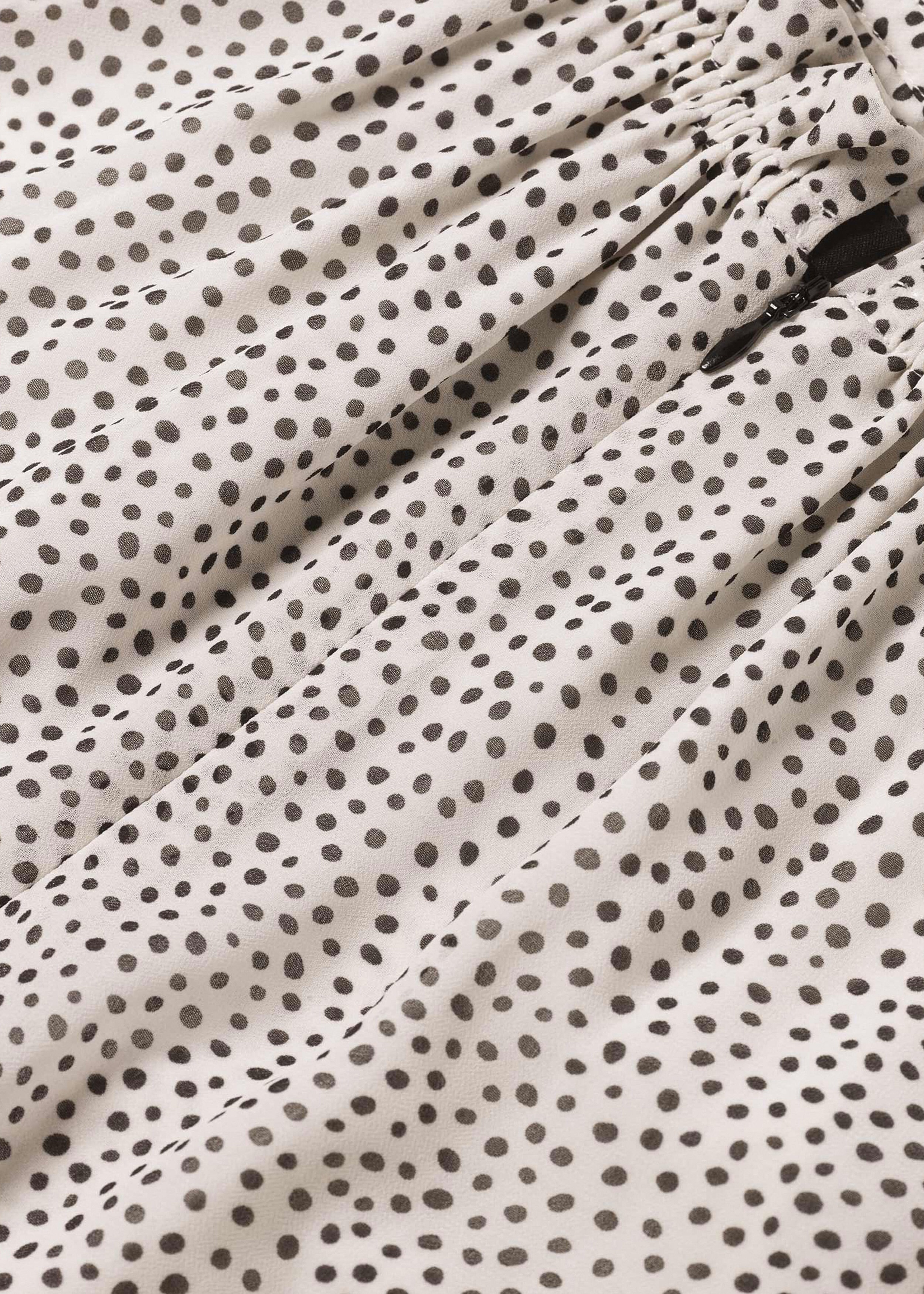 Mini Polka Dot Print Georgette Maxi Dress Soft White/Black