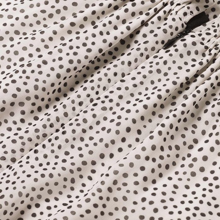 Mini Polka Dot Print Georgette Maxi Dress