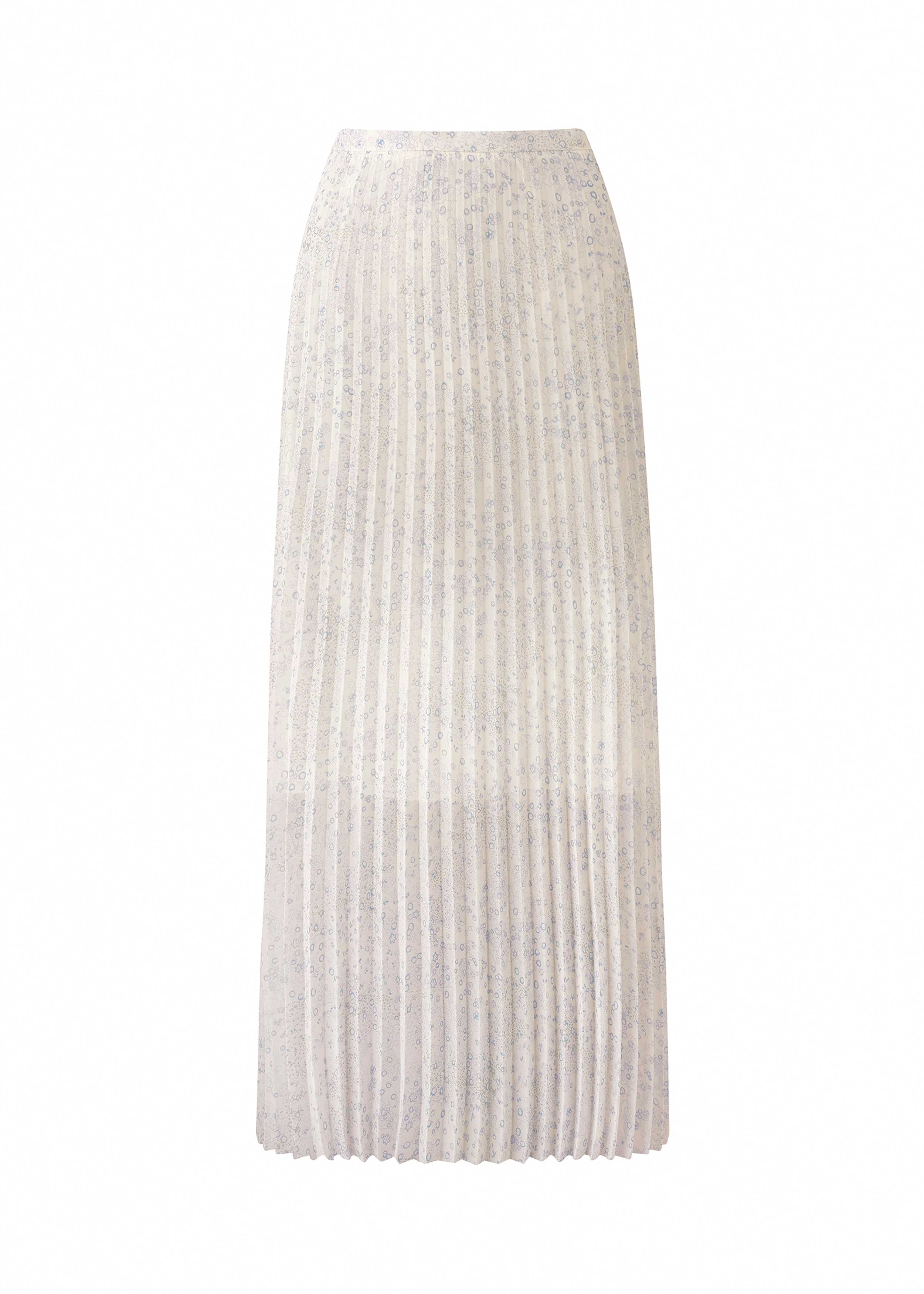 Ditsy Print Double Layer Pleat Skirt Cream/Mint/Pale Blue