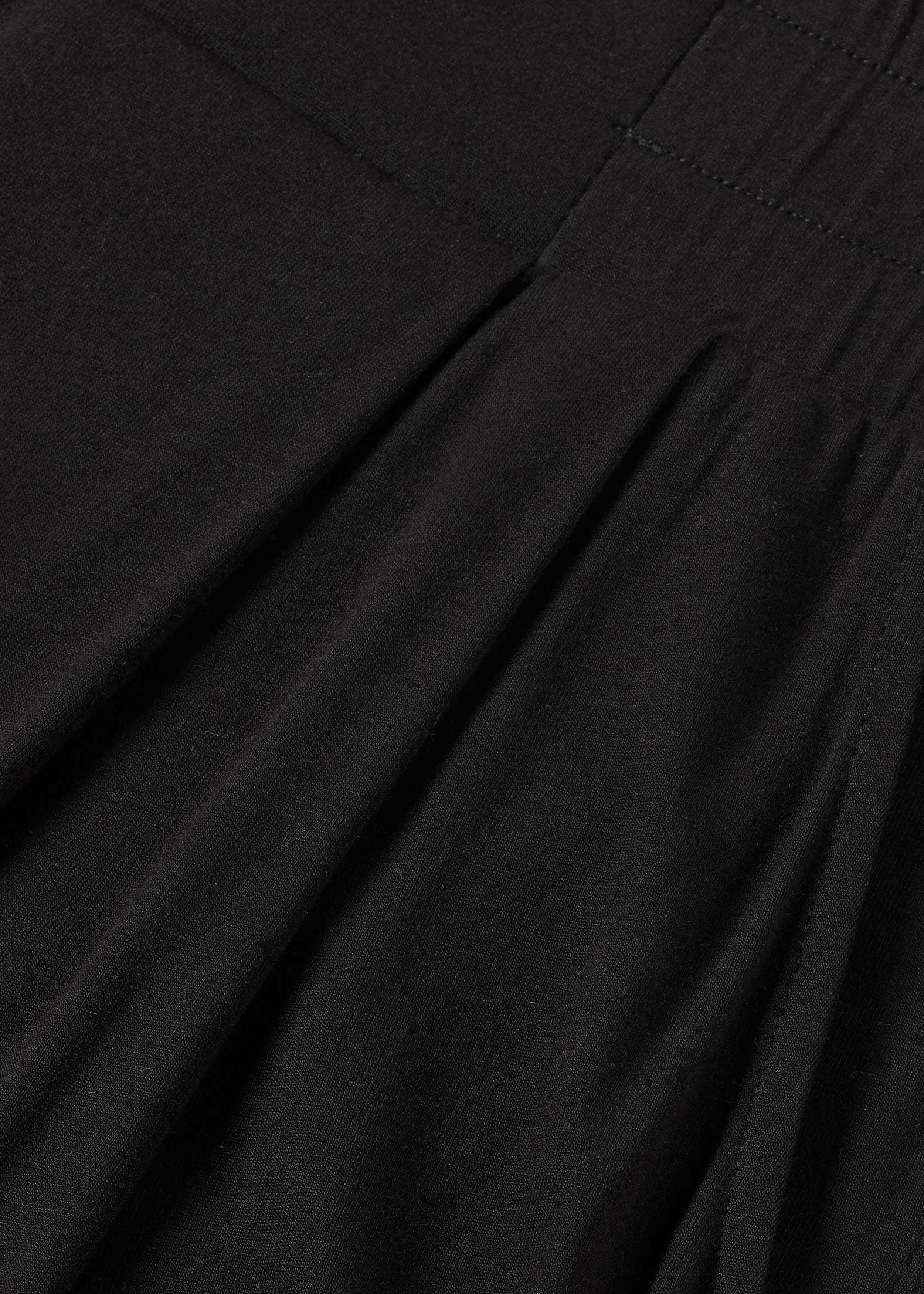 Pleat Detail Wide-Leg Lounge Trouser Black